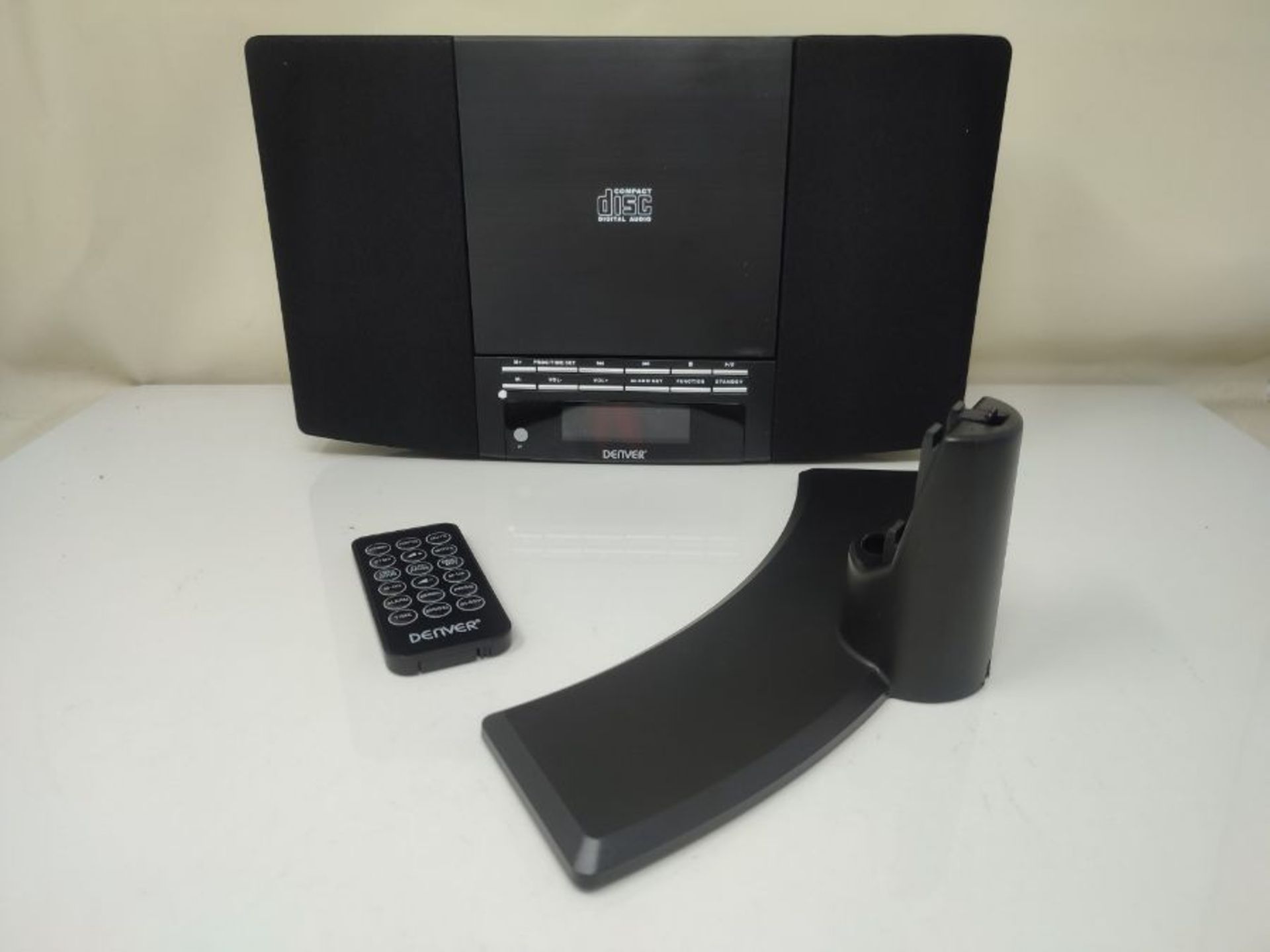 Denver Musik-Center (vertikaler CD-Player mit LCD-Display, AUX-In, Wandhalterung, Weck - Image 3 of 3