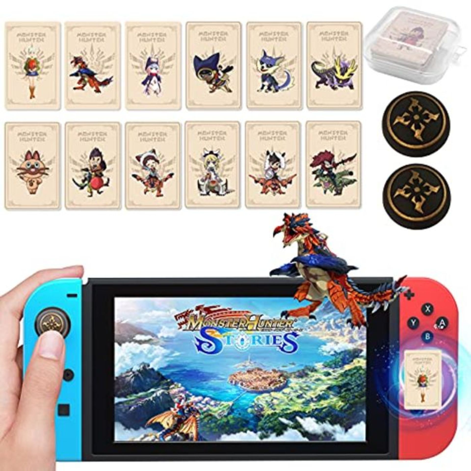 Amiibo Cards for Monster Hunter Stories 2 with 2 Joystick Caps, Monster Hunter Stories