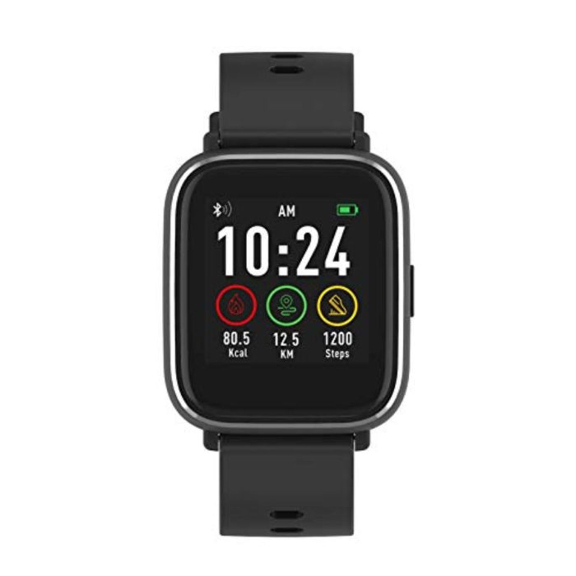 Denver SW161BLACK SW-161 Bluetooth Smartwatch with Heart Rate Monitor, Black