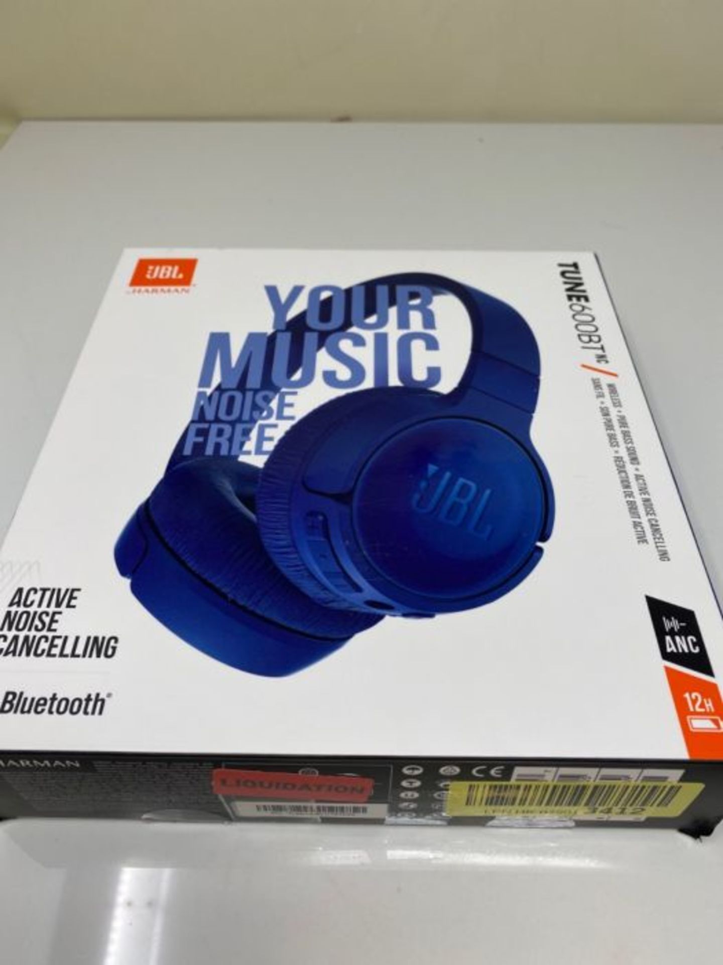 RRP £72.00 JBL Tune600BTNC in Blue - Over Ear Active Noise-Cancelling Bluetooth Headphones - Head - Image 2 of 3