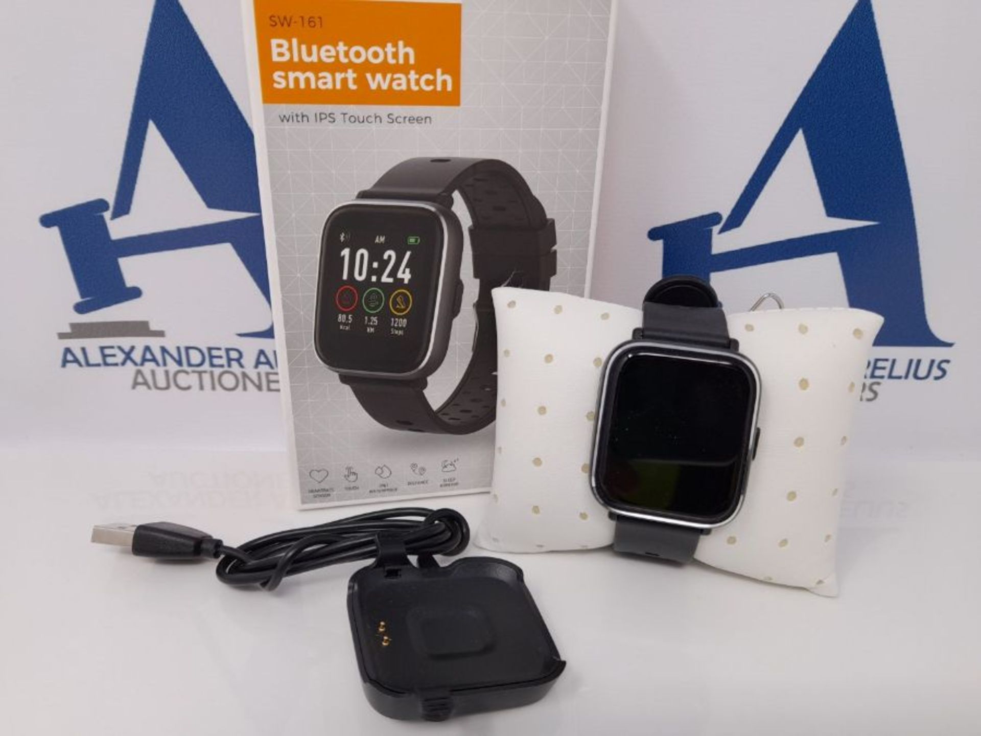 Denver SW161BLACK SW-161 Bluetooth Smartwatch with Heart Rate Monitor, Black - Image 2 of 3
