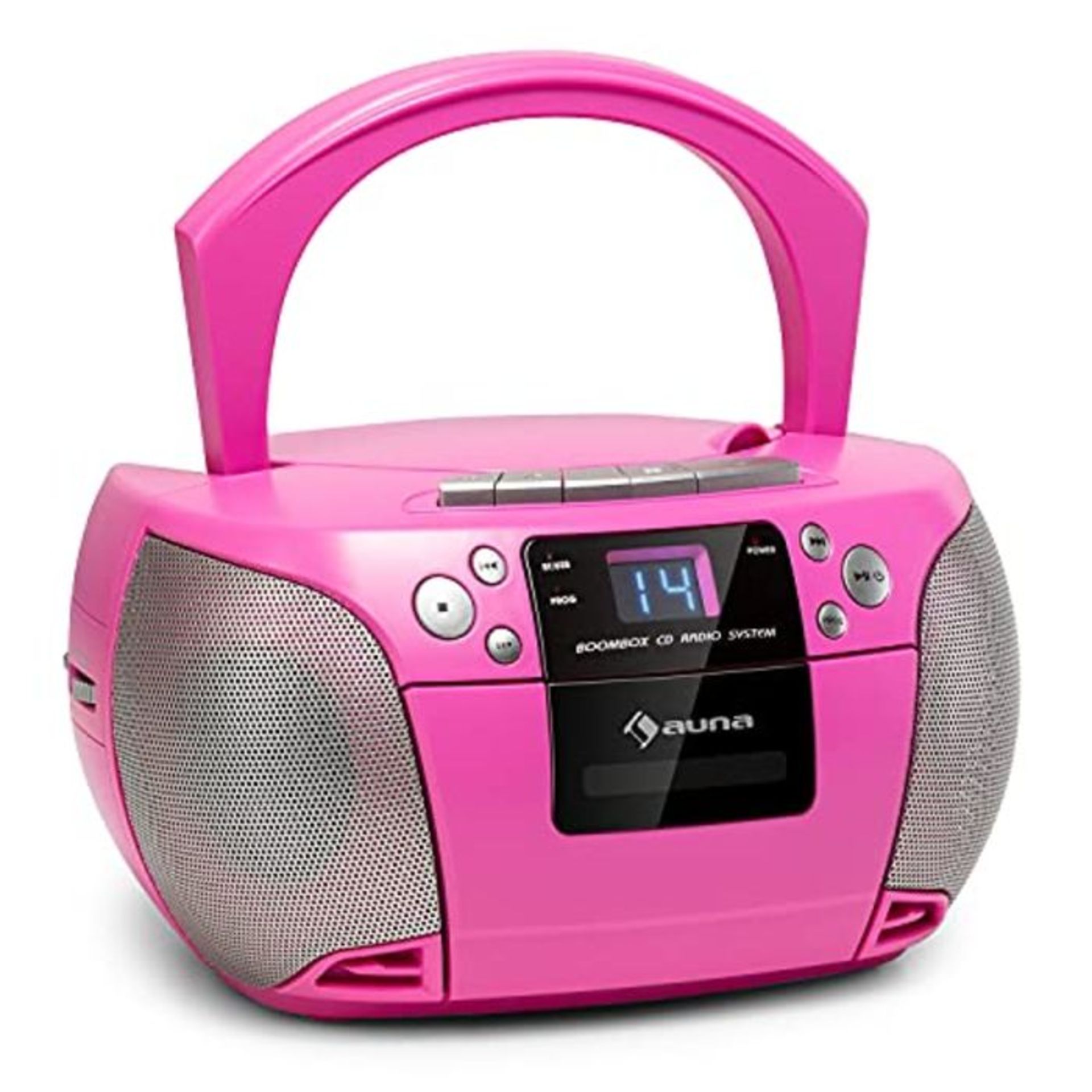 RRP £57.00 auna Harper CD Boombox - CD Player, Wireless: Bluetooth Function, Tape Cassette Player