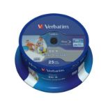 Verbatim BD-R Blu Ray SL DataLife Type 25GB 6x Printable Stampabili campana da 25 pezz