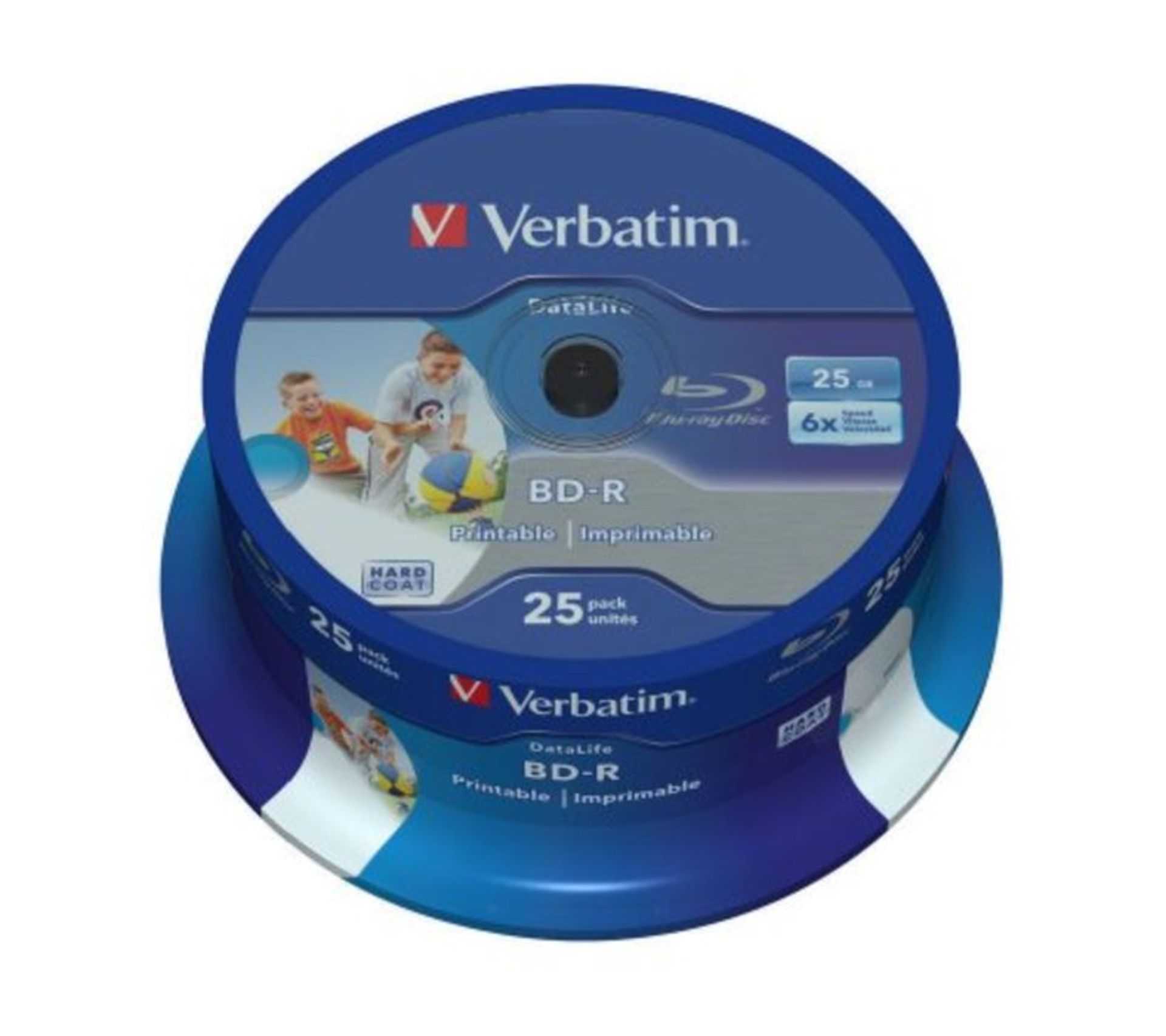 Verbatim BD-R Blu Ray SL DataLife Type 25GB 6x Printable Stampabili campana da 25 pezz