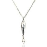 Necklace with Swarovski Elements Crystal Silver Clear Case, Made in Germany