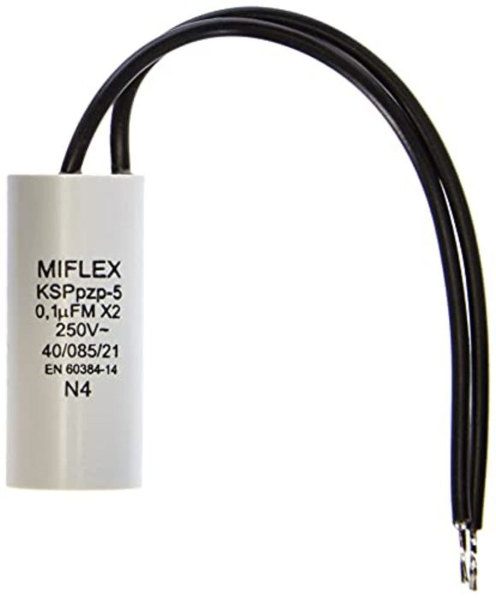 Suppression capacitor 0.1µF 250V 15.5 x 35.5 mm; Miflex; 0.1uF KSPpz-5 100nF