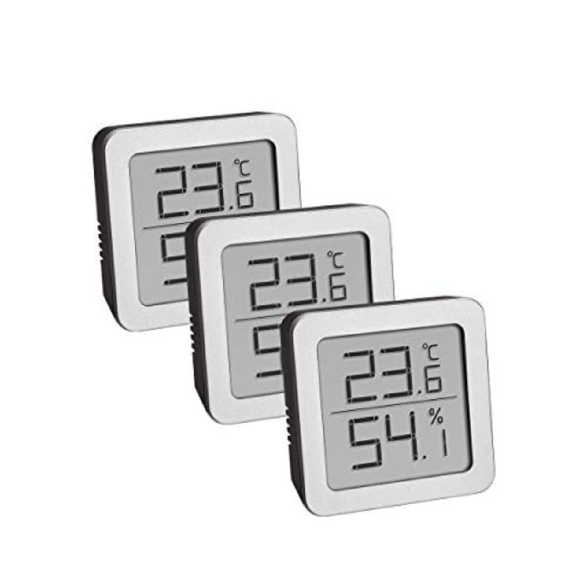 TFA Dostmann 3-Set Hygrometer digital innen, 95.2019.54, zur Luftfeuchtigkeitsmessung