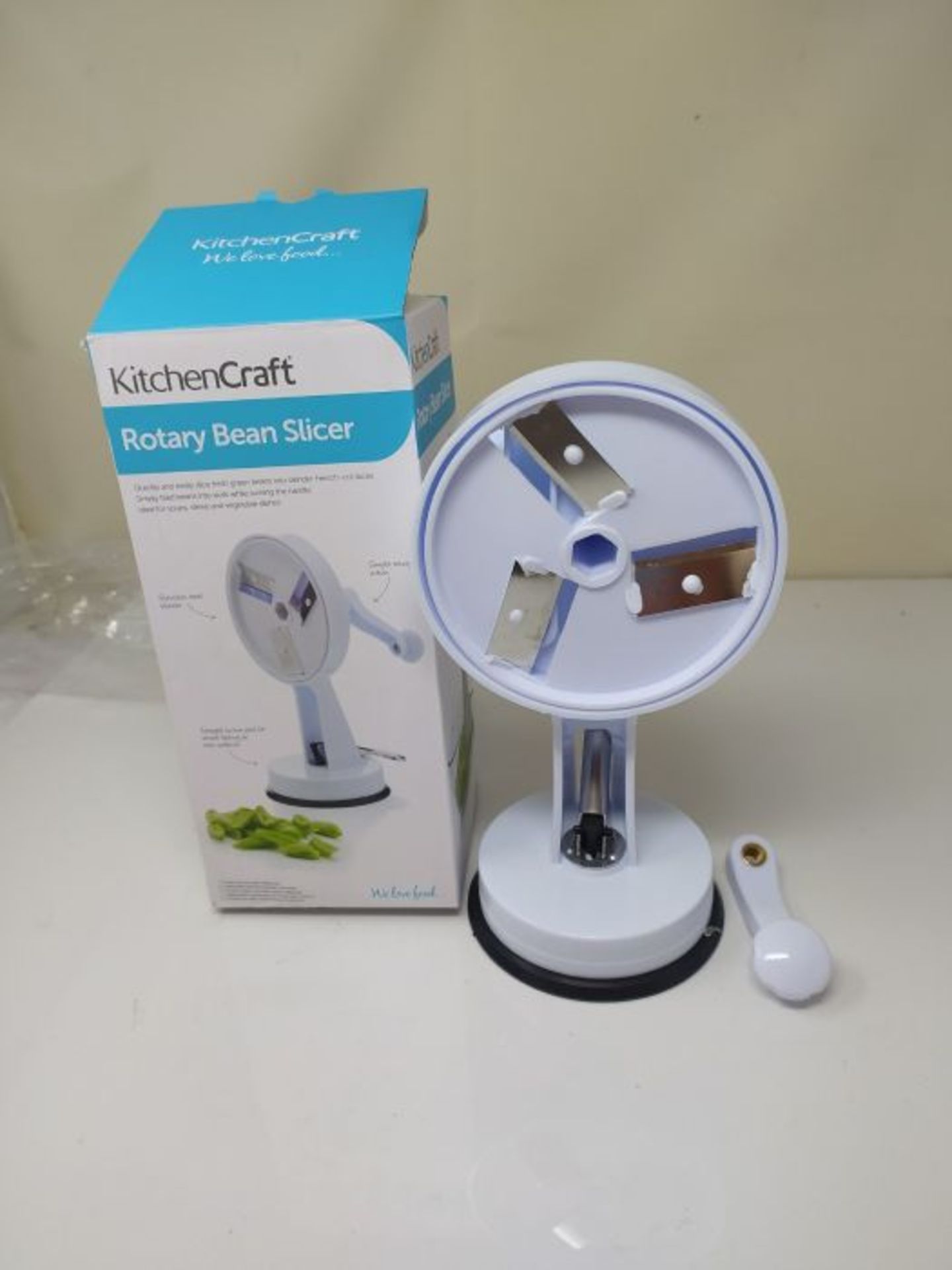 KitchenCraft KCBEANAUTO Rotary Runner Bean Slicer with Suction Pad in Gift Box, Plasti - Image 2 of 2