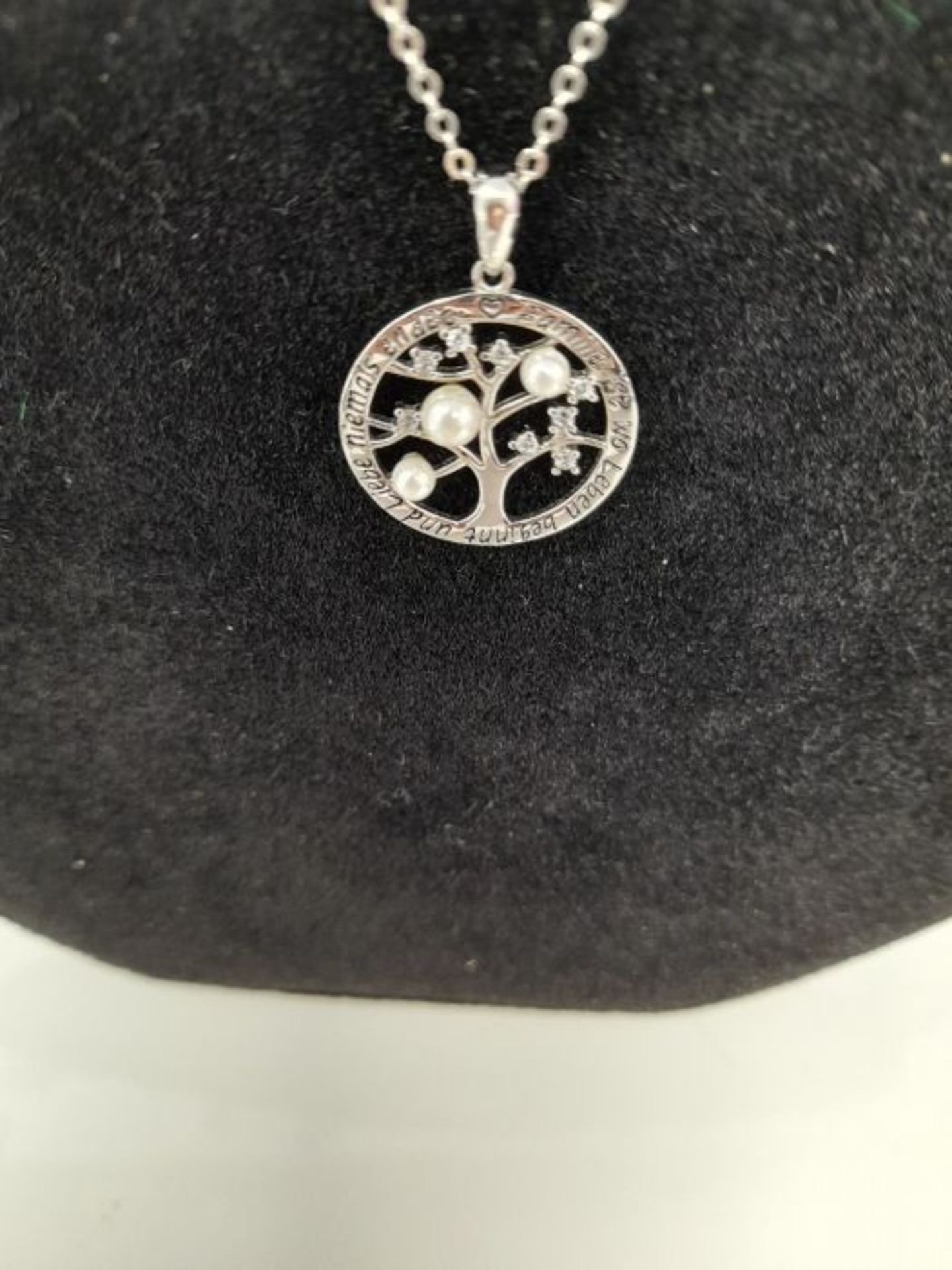 LOVORDS Damen Halskette Gravur 925 Sterling Silber Süßwasser Perlenkette Weiß 3-4mm - Image 3 of 3