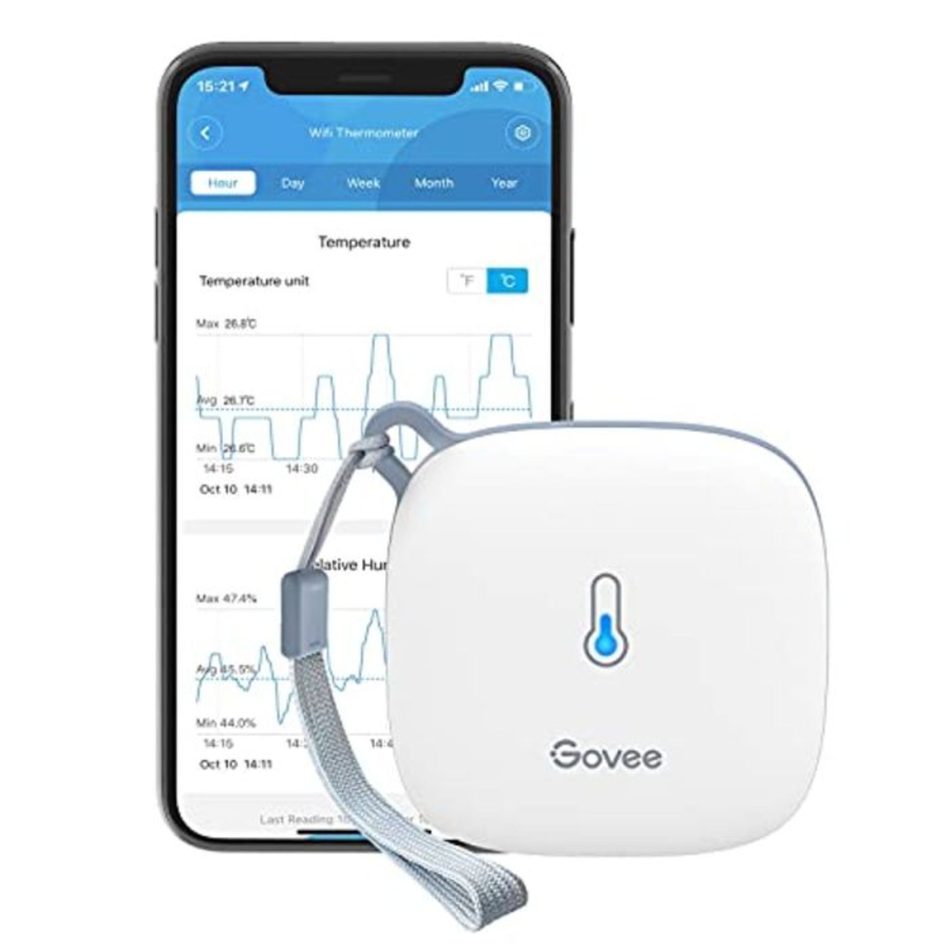 Govee WLAN Thermometer Hygrometer Innen, WiFi Thermo Hygrometer mit App Benachrichtigu