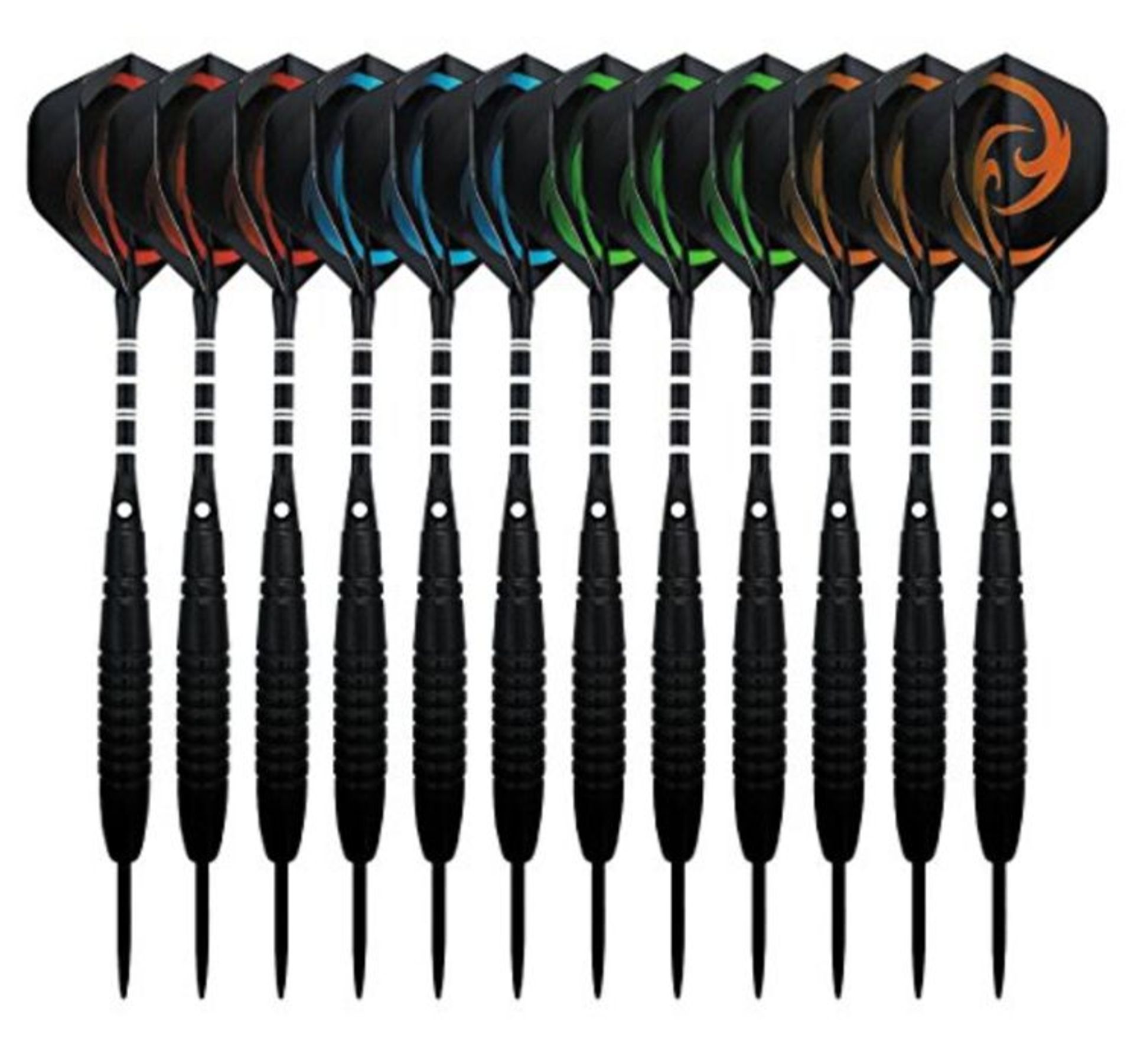 Waalvis 12 Pack Steel Tip Darts Set,23 Grams Professional Metal Point Dart with Black