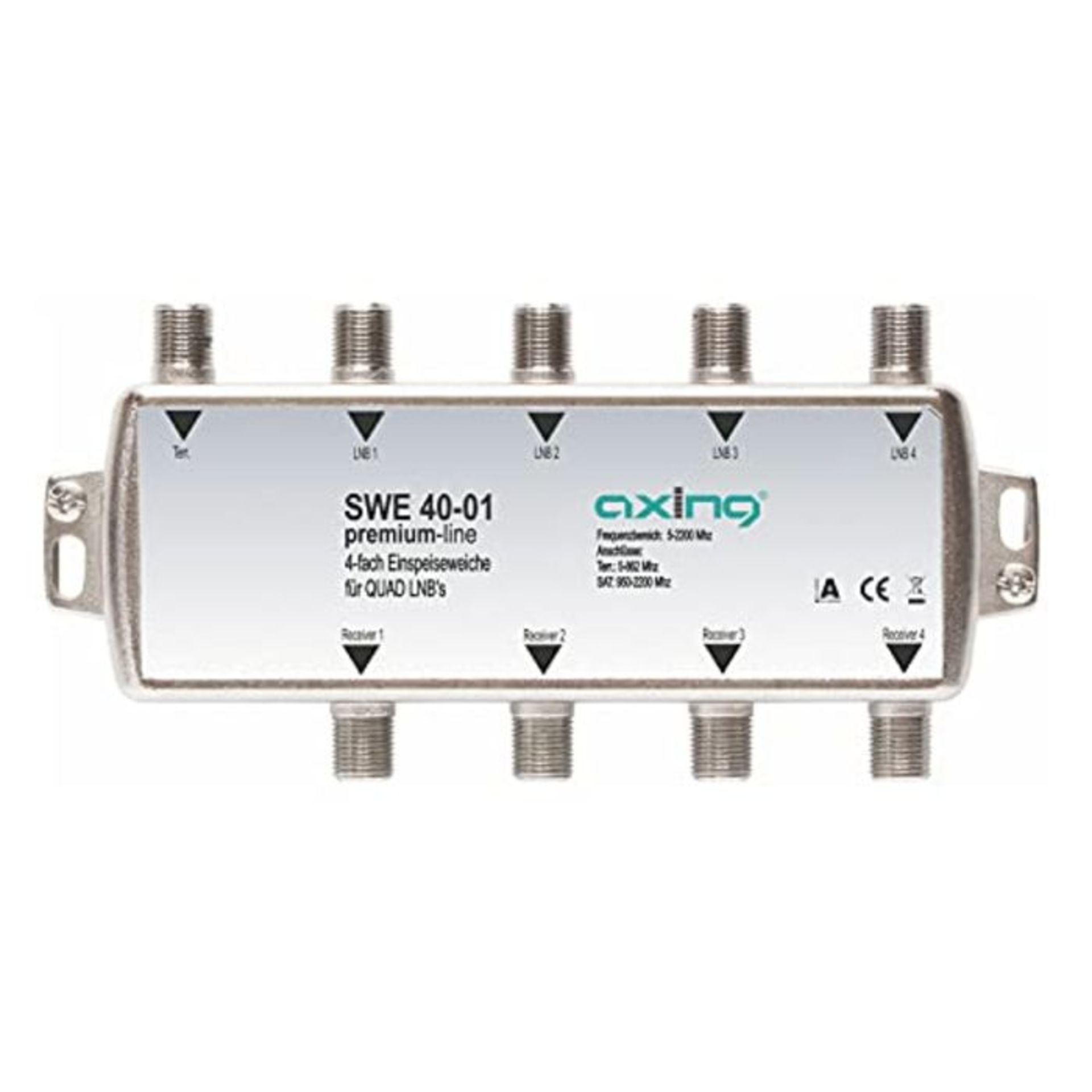 Axing SWE 40-01 SAT / terrestrial combiner 4-way for Quad LNB (DC pass to LNB) for inj