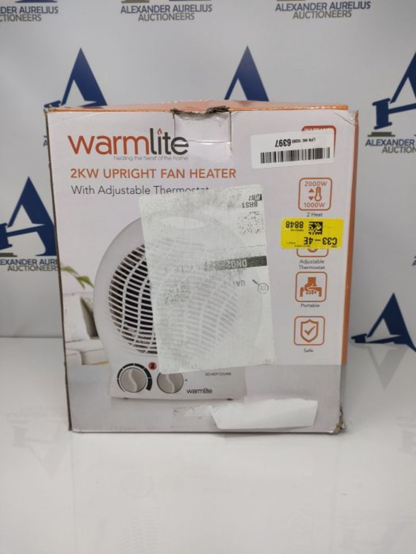 Warmlite WL44002 Thermo Fan Heater with 2 Heat Settings and Overheat Protection, 2000W - Image 2 of 3