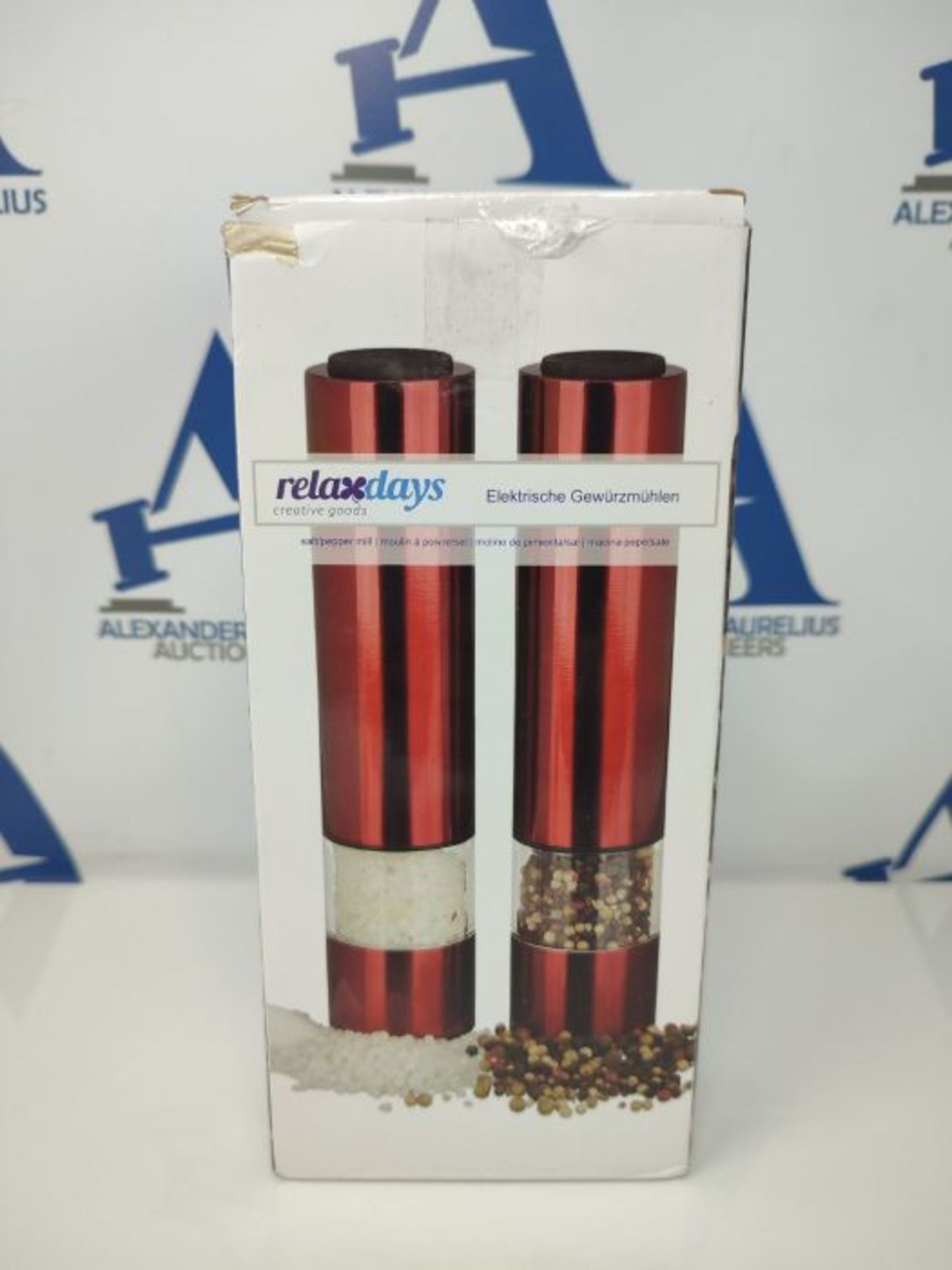 Relaxdays Electrical Pepper Mill, Set of 2, Stylish, LED Light, Spice Shaker, Stainles - Image 2 of 3