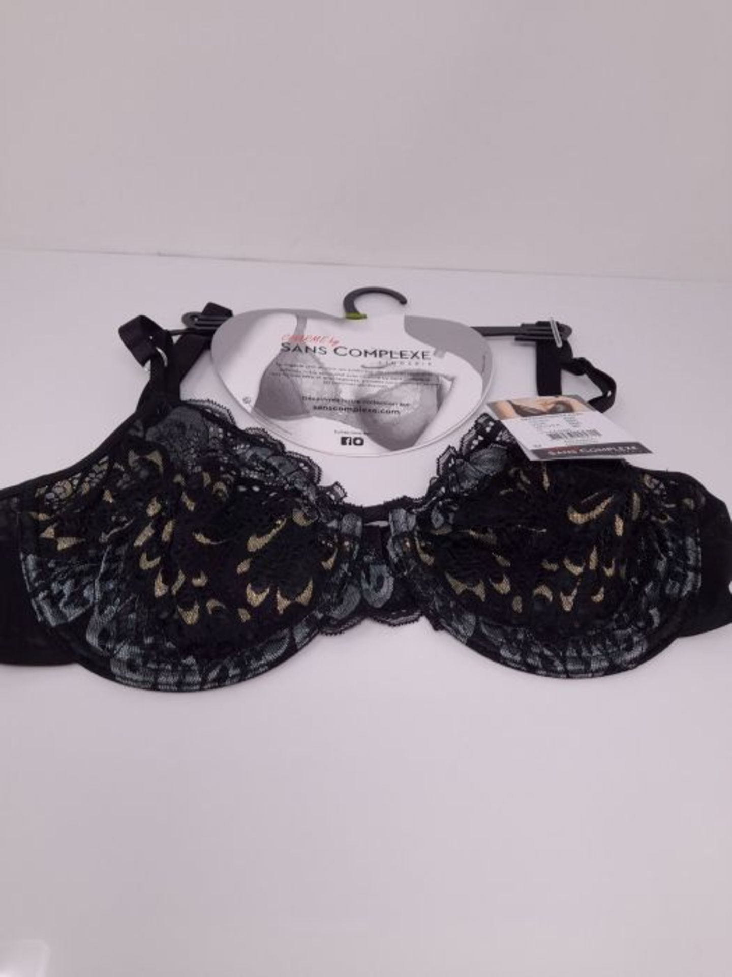 Sans Complexe Attraction 73AAG66 Soutien Gorge Corbeille Armatures, Noir/Dore, 95C Fem - Image 2 of 3