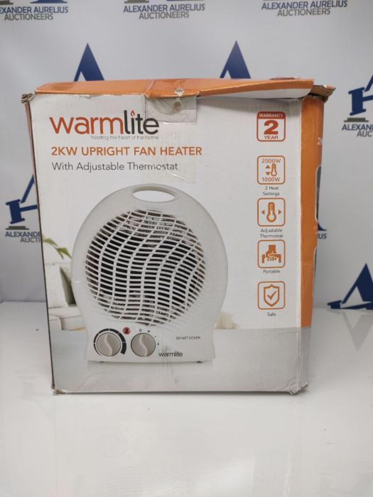 Warmlite WL44002 Thermo Fan Heater with 2 Heat Settings and Overheat Protection, 2000W - Image 2 of 3