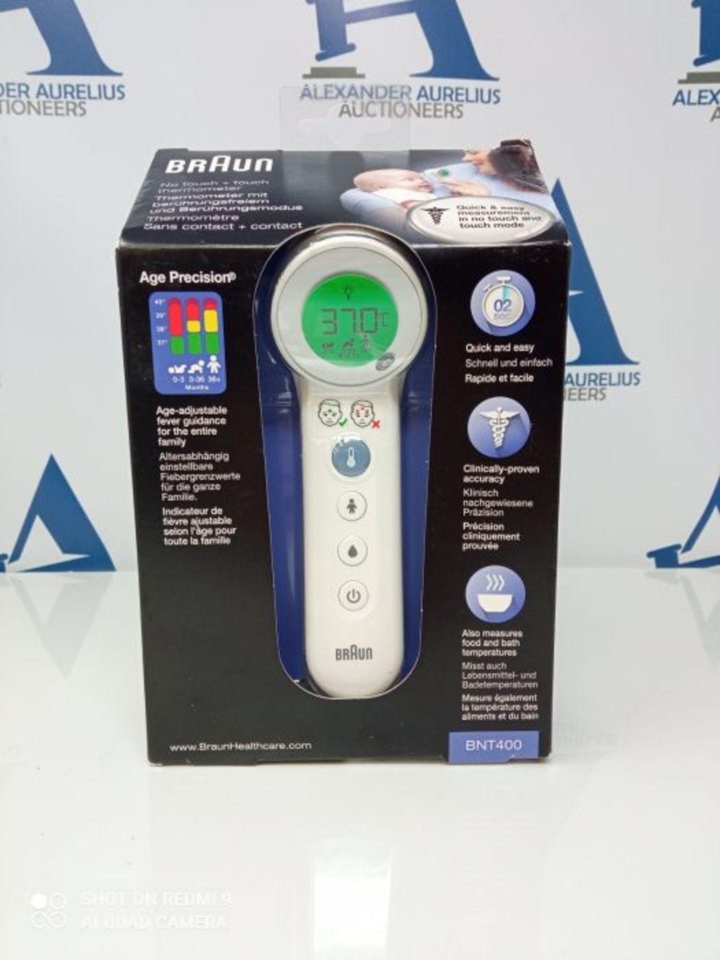 Braun No touch + touch Thermometer mit Age Precision, BNT400WE