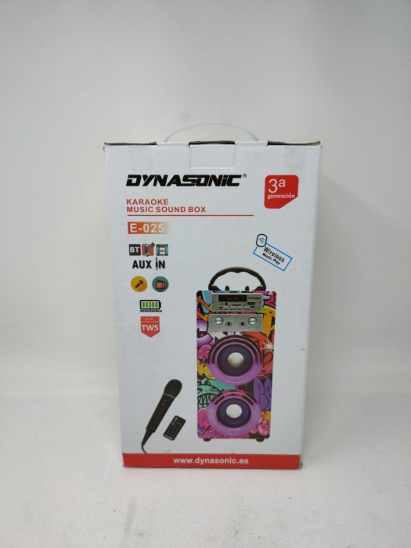 DYNASONIC - Altoparlante Bluetooth portatile per karaoke con microfoni inclusi | Letto - Image 2 of 3