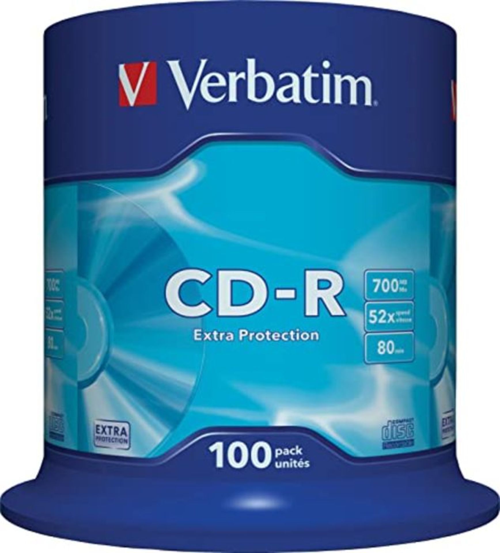 Verbatim 43411 CD-R Extra Protection 700 MB I100erPackSpindelIOberflächeweißICDRohli - Image 3 of 4