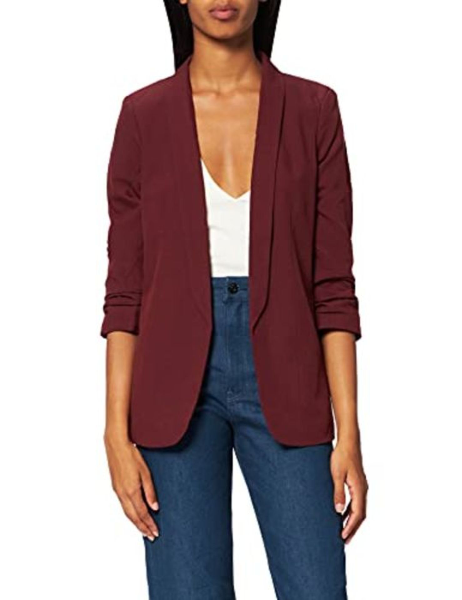 RRP £57.00 Pieces Women's PCBOSS 3/4 NOOS Business Casual Blazer, Red Mahogany, L