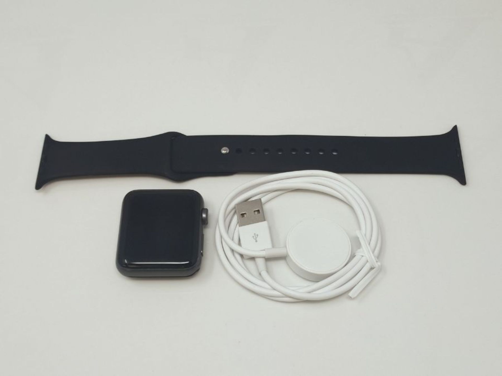 RRP £208.00 Apple Watch Series 3 (GPS, 42mm) - Space Grey Aluminum Case with Black Sport Band - Image 2 of 3