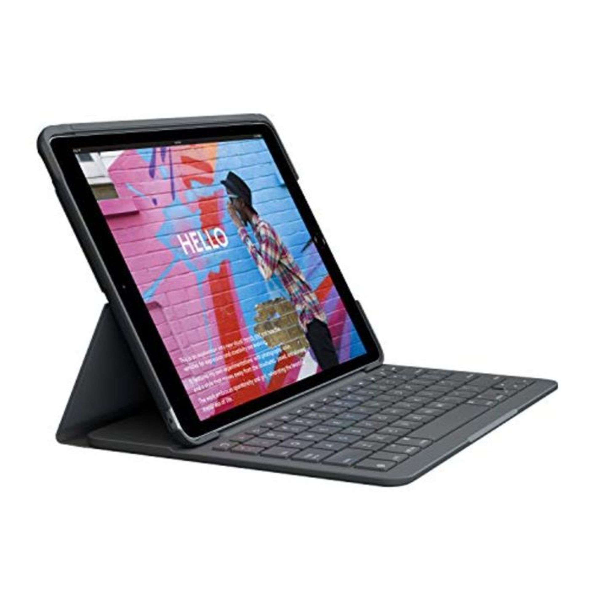 RRP £72.00 [INCOMPLETE] Logitech SLIM FOLIO iPad Keyboard Case 10.2 Inch, QWERTZ German Layout -