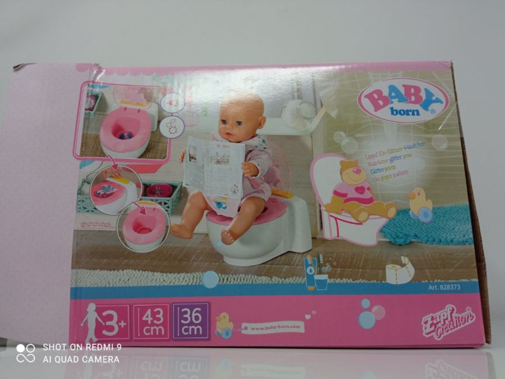 BABY born Bath Poo-Poo Toilet - Real Sound Effects - For Small Hands - Rainbow Glitter - Image 2 of 3