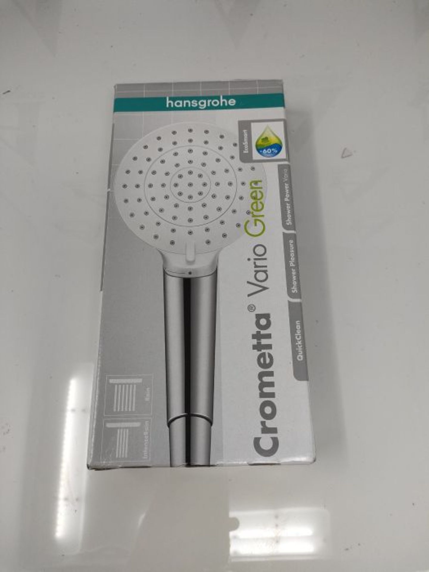 hansgrohe Crometta 100 Vario Green Water-Saving Hand Shower, 6â¬ & l/min, 2 Sprays, - Image 2 of 3