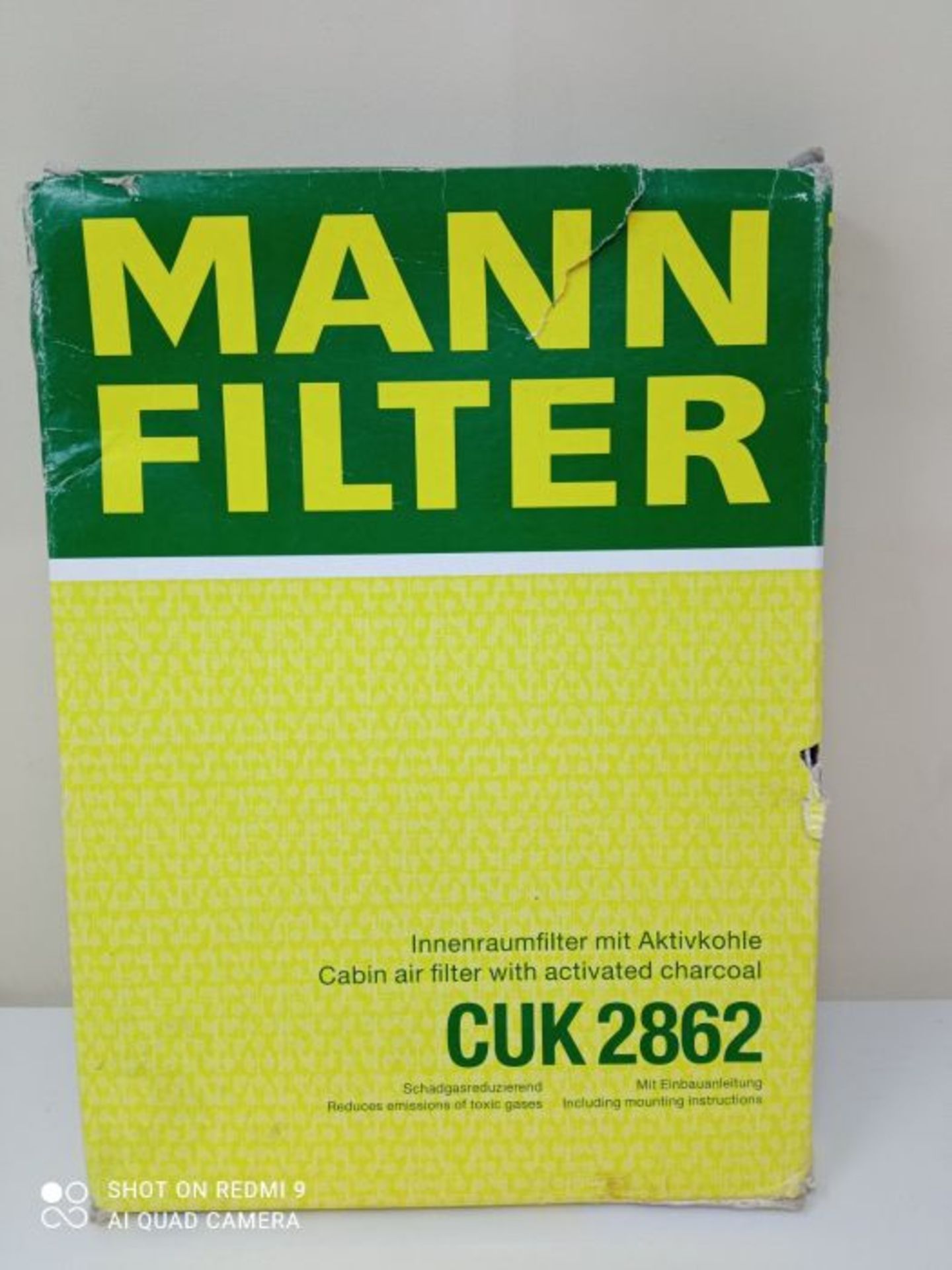 Original MANN-FILTER Interior Filter CUK 2862  Pollen filter with active charcoal ? - Image 2 of 3