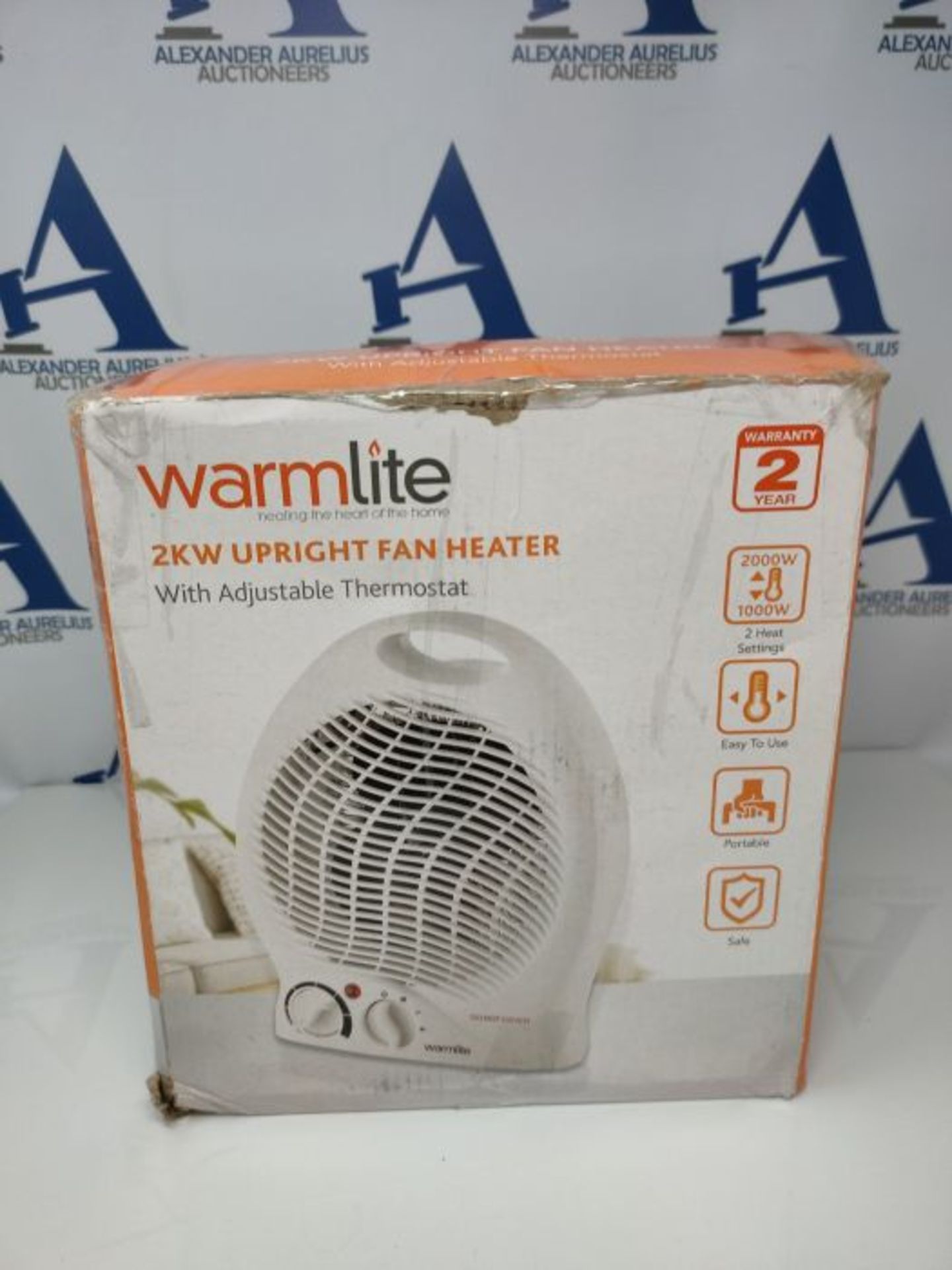 Warmlite WL44002 Thermo Fan Heater with 2 Heat Settings and Overheat Protection, 2000W - Image 2 of 3