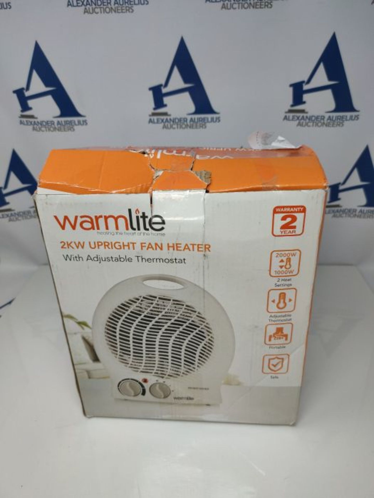 Warmlite WL44002 Thermo Fan Heater with 2 Heat Settings and Overheat Protection, 2000W - Image 2 of 3