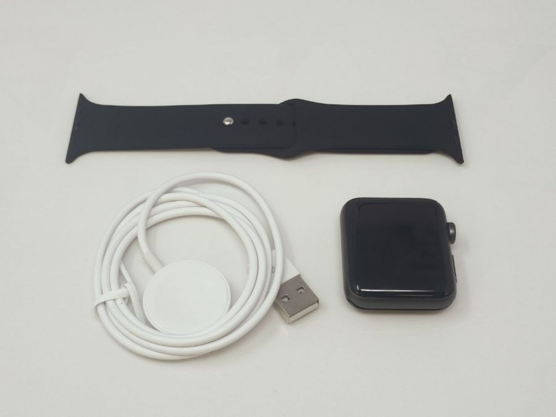 RRP £208.00 Apple Watch Series 3 (GPS, 42mm) - Space Grey Aluminum Case with Black Sport Band - Image 2 of 3