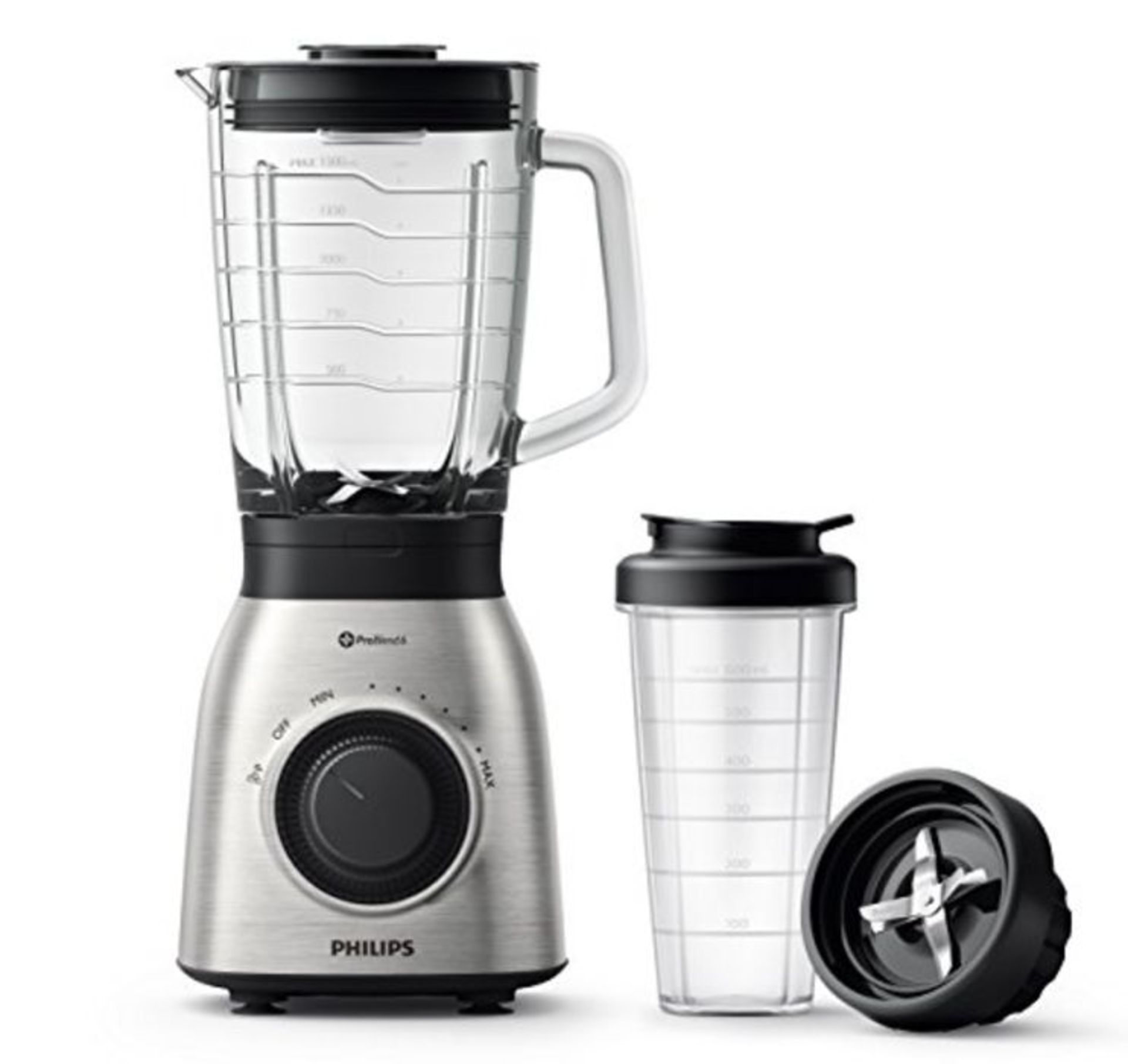 RRP £54.00 Philips Viva Collection HR3556/00 blender 0.6 L Tabletop blender Black,Silver 700 W Vi