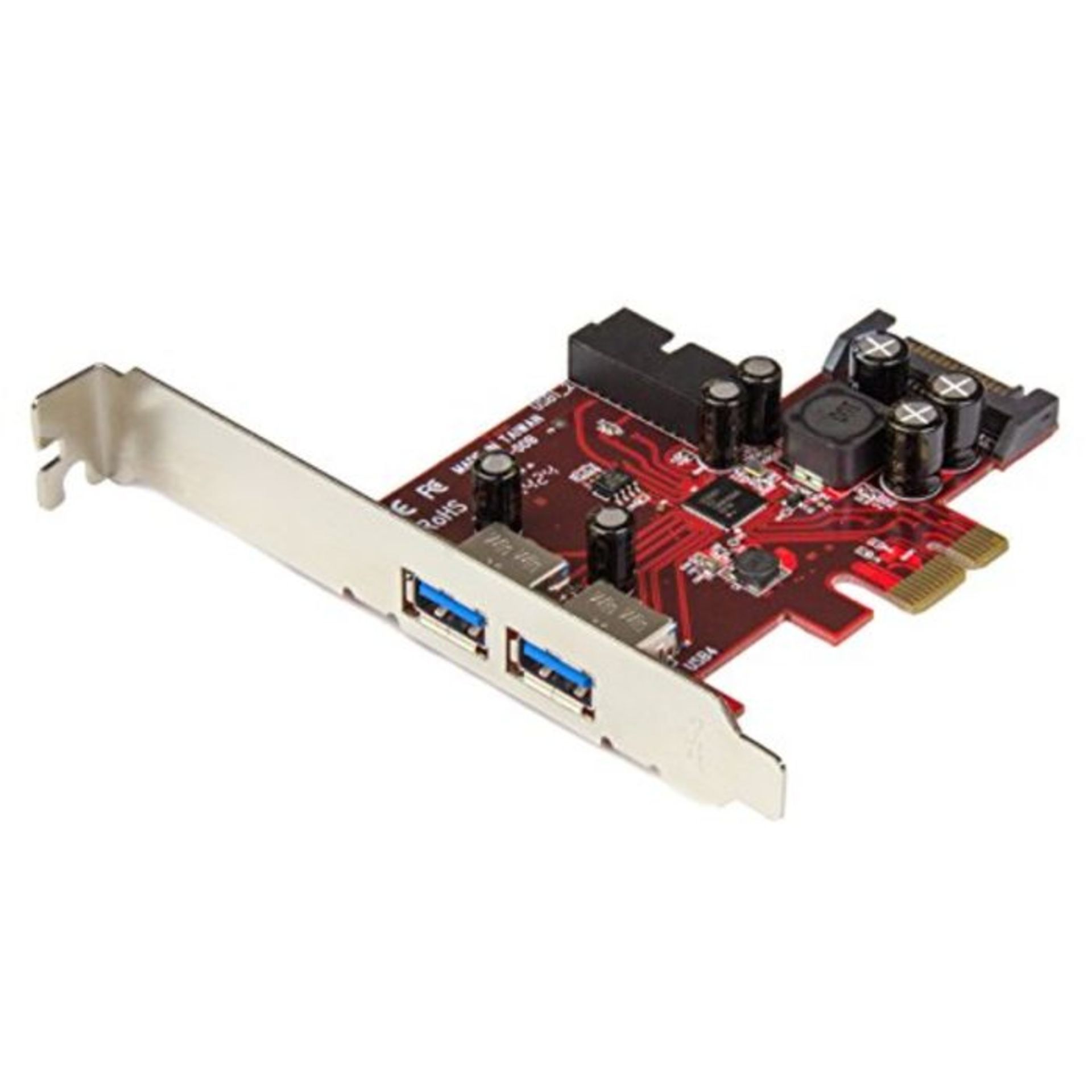 StarTech.com 4 Port PCI Express USB 3.0 Card - 2 External & 2 Internal - SATA Power -