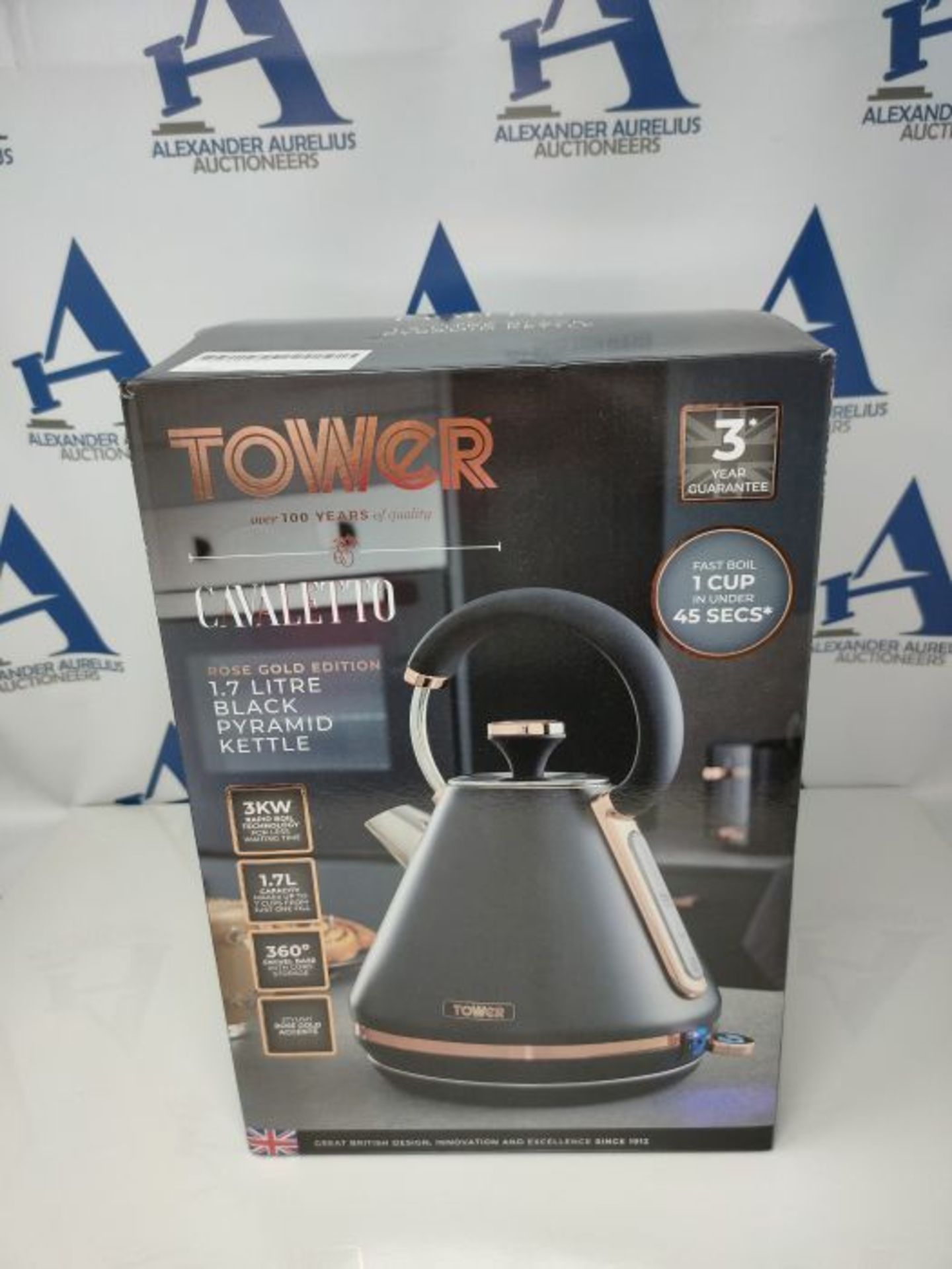 Tower T10044RG Cavaletto Pyramid Kettle with Fast Boil, Detachable Filter, 1.7 Litre, - Image 2 of 3