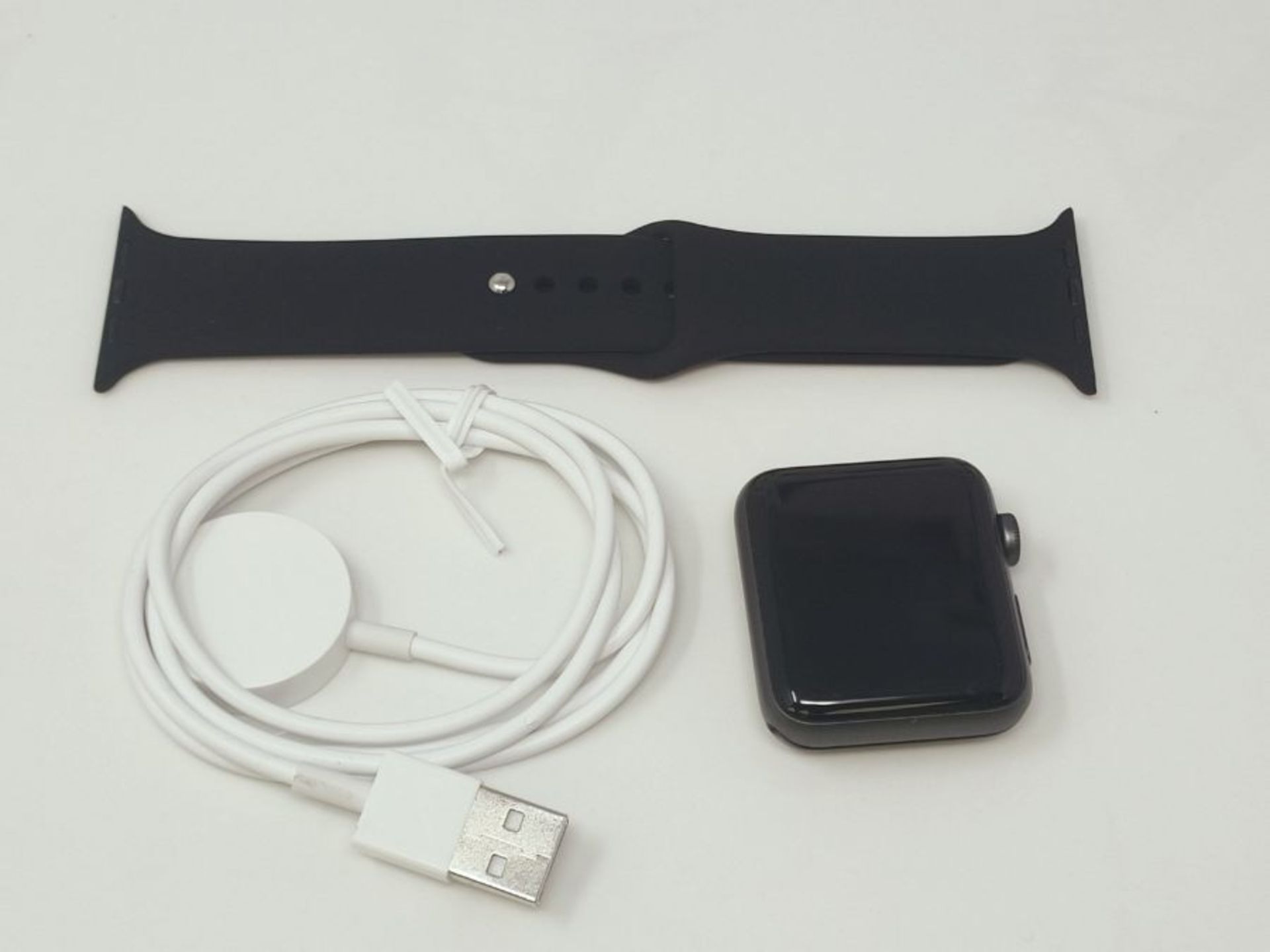 RRP £208.00 Apple Watch Series 3 (GPS, 42mm) - Space Grey Aluminum Case with Black Sport Band - Image 2 of 3