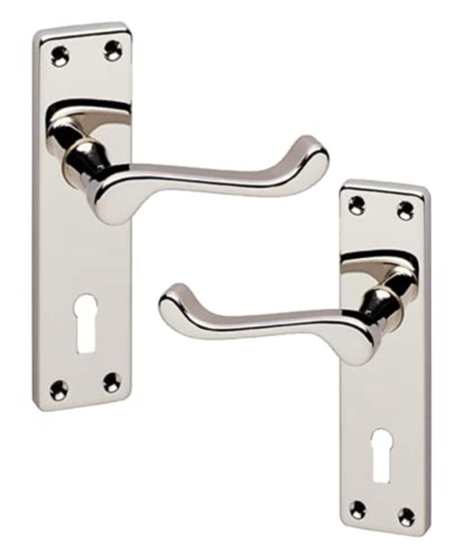 Polished Nickel Door Handle for Internal and External Doors.Â  Urfic Victorian Scrol