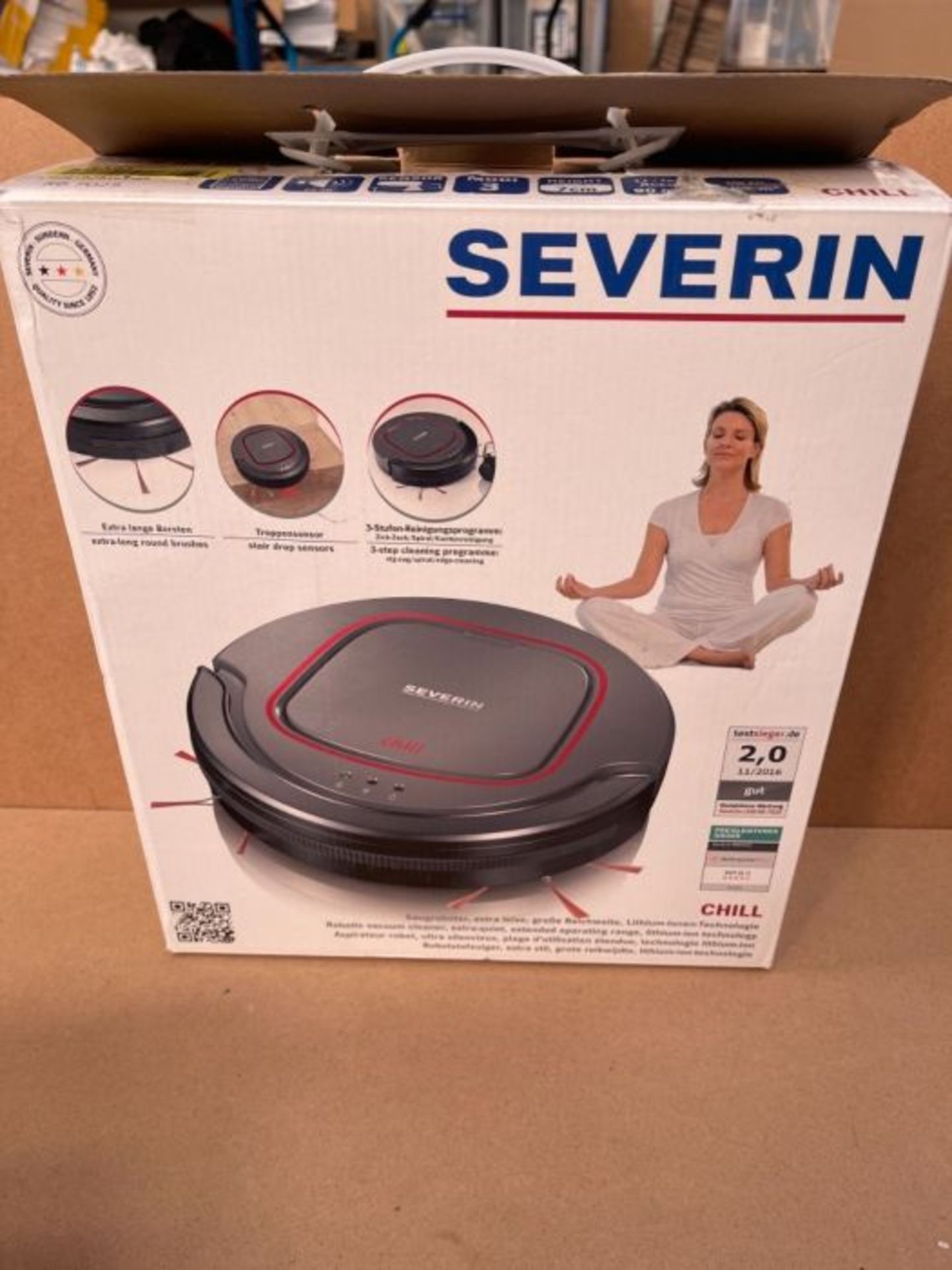 RRP £132.00 Severin RB7025 Suction Robot Vacuum Cleaner - Grey, Red & Black - Image 2 of 3