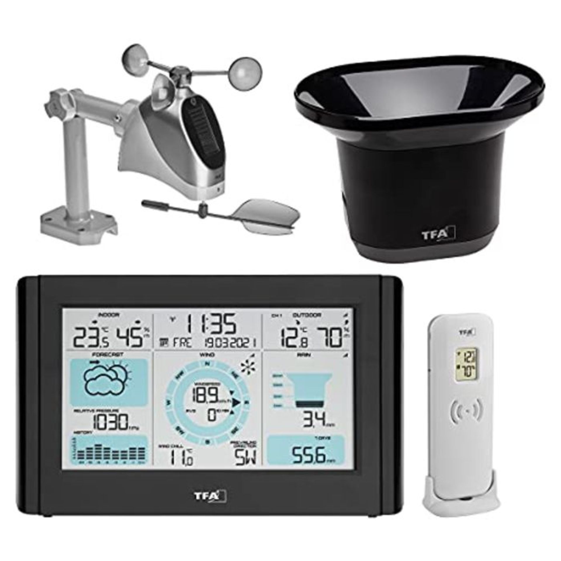 RRP £85.00 TFA Dostmann wireless weather station with wind and rain gauge WEATHER PRO 35.1161.01