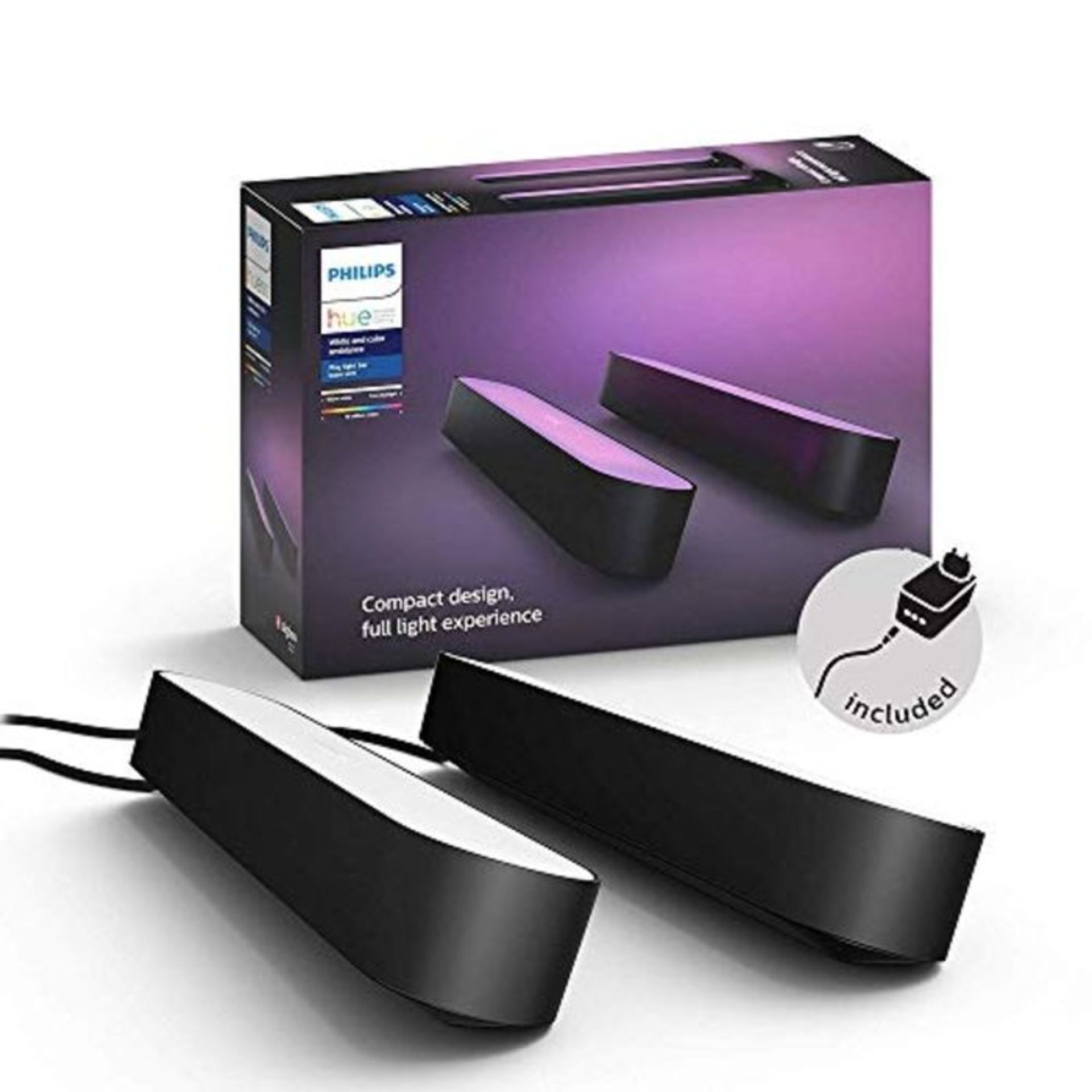 RRP £127.00 [INCOMPLETE] Philips Hue Play White and Colour Ambiance Smart Light Bar Double Pack Ba