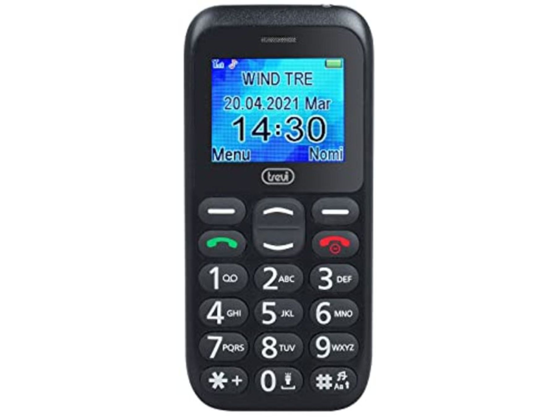 Trevi SICURO 10 Telefono Cellulare per Anziani con Tasti Grandi, Funzione SOS, Base di