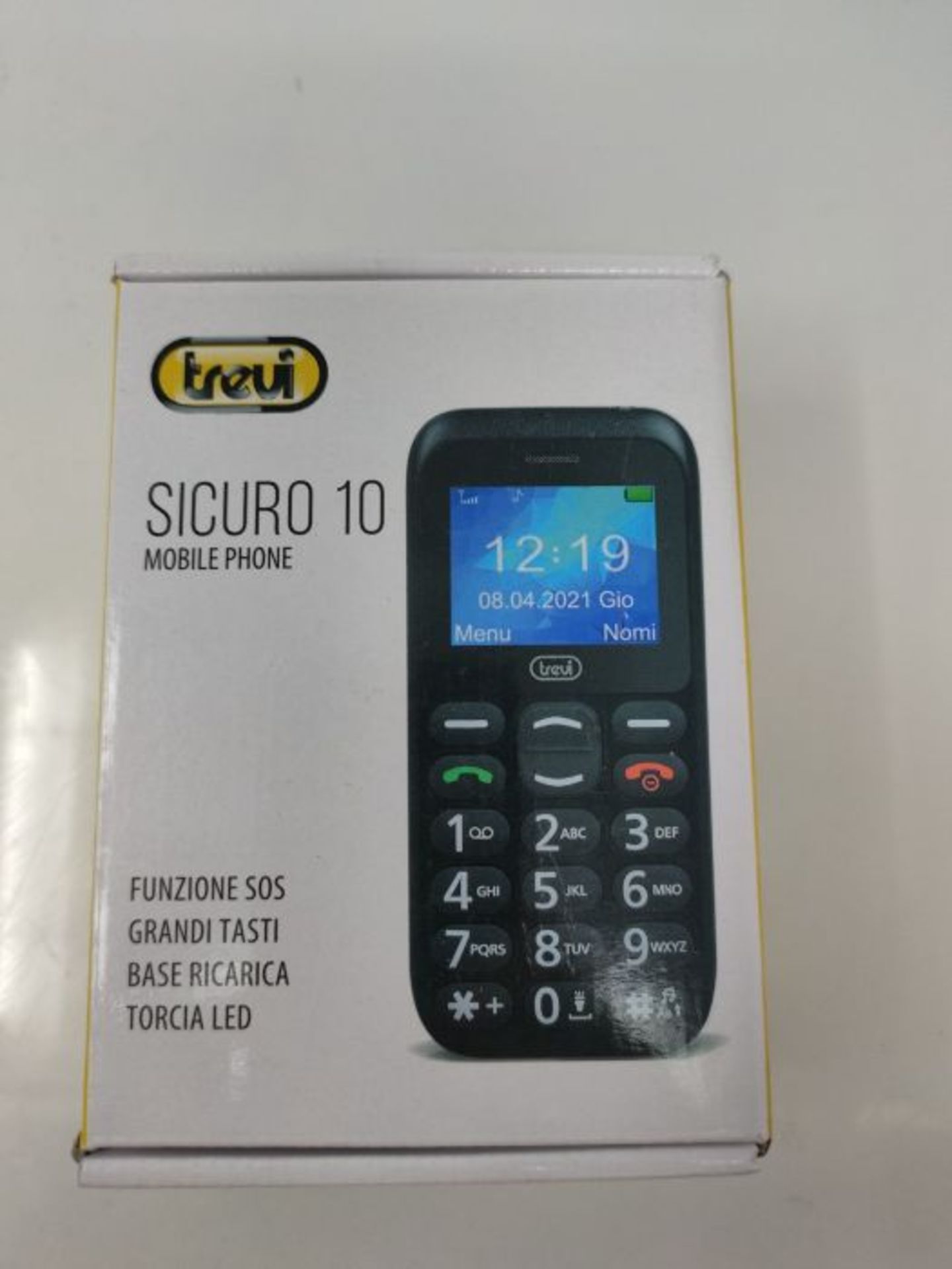 TREVI - CELLULAR PHONE FOR SINGLE BUTTONS WITH TREVI SECURITY BUTTONS 10 BLACK - Image 2 of 3