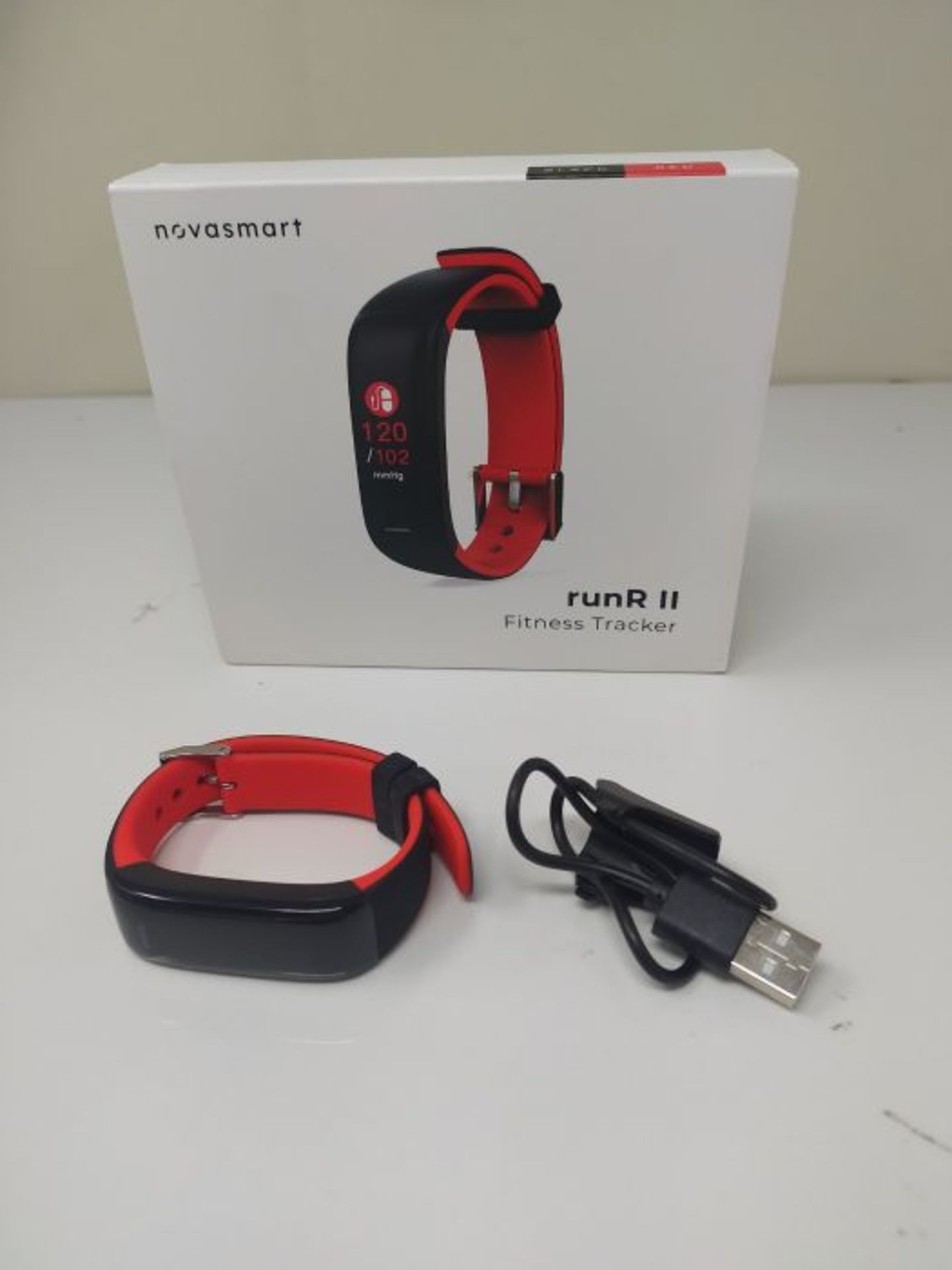 novasmart - runR II Fitnesstracker, Aktivitätstracker, Smart Band mit Farbdisplay, He - Image 2 of 2