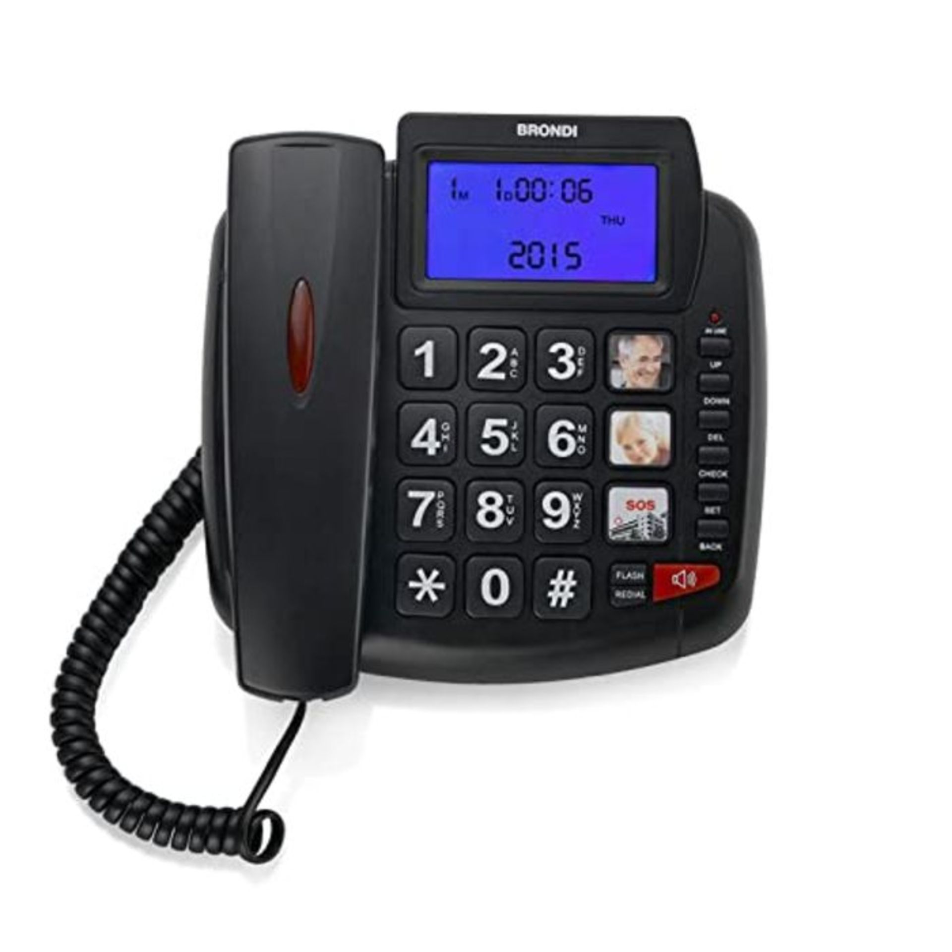 Brondi Bravo 90 LCD Telefono Fisso, Nero