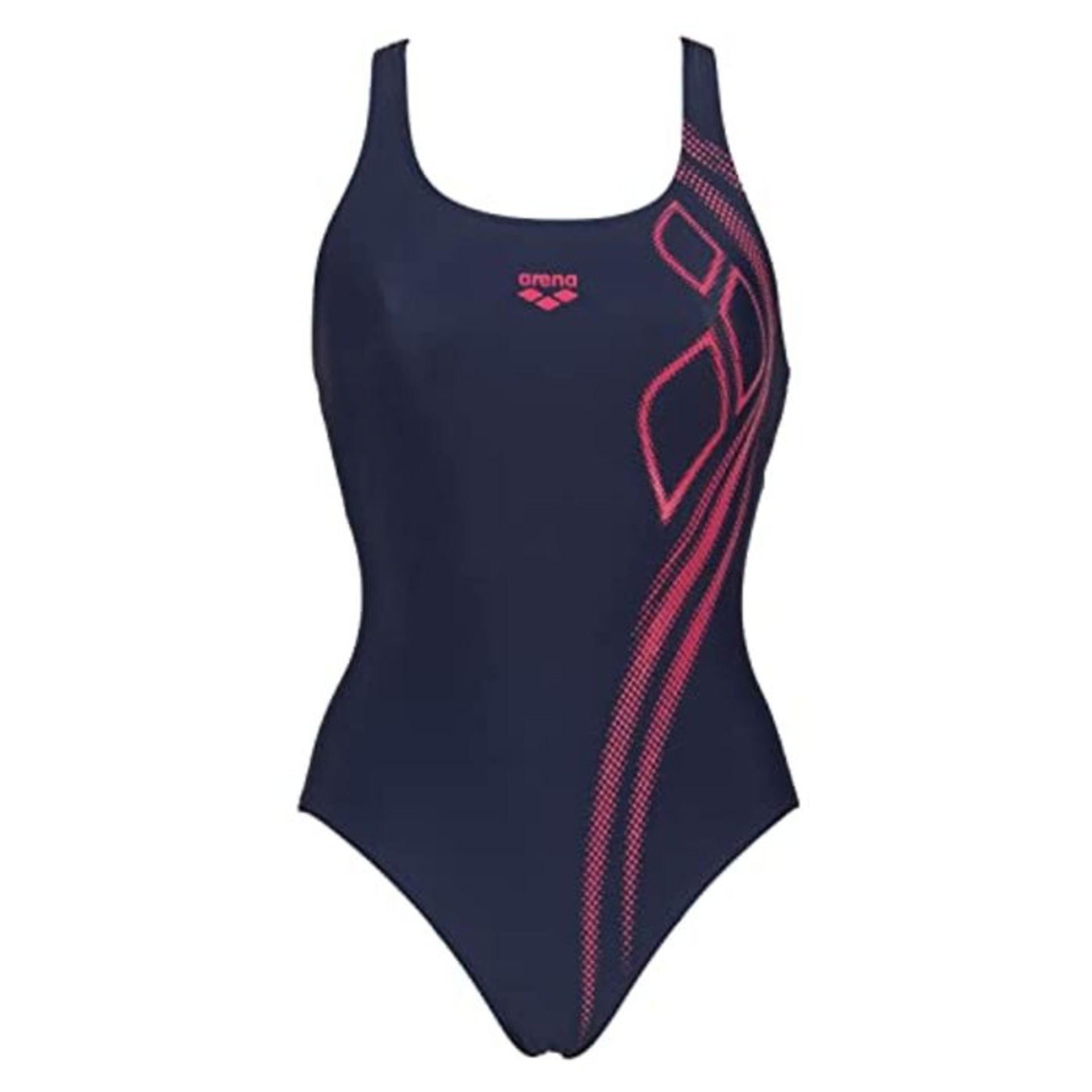Arena Women's Spirit Swim Pro Swimsuit, Navy-Freak Rose, 44