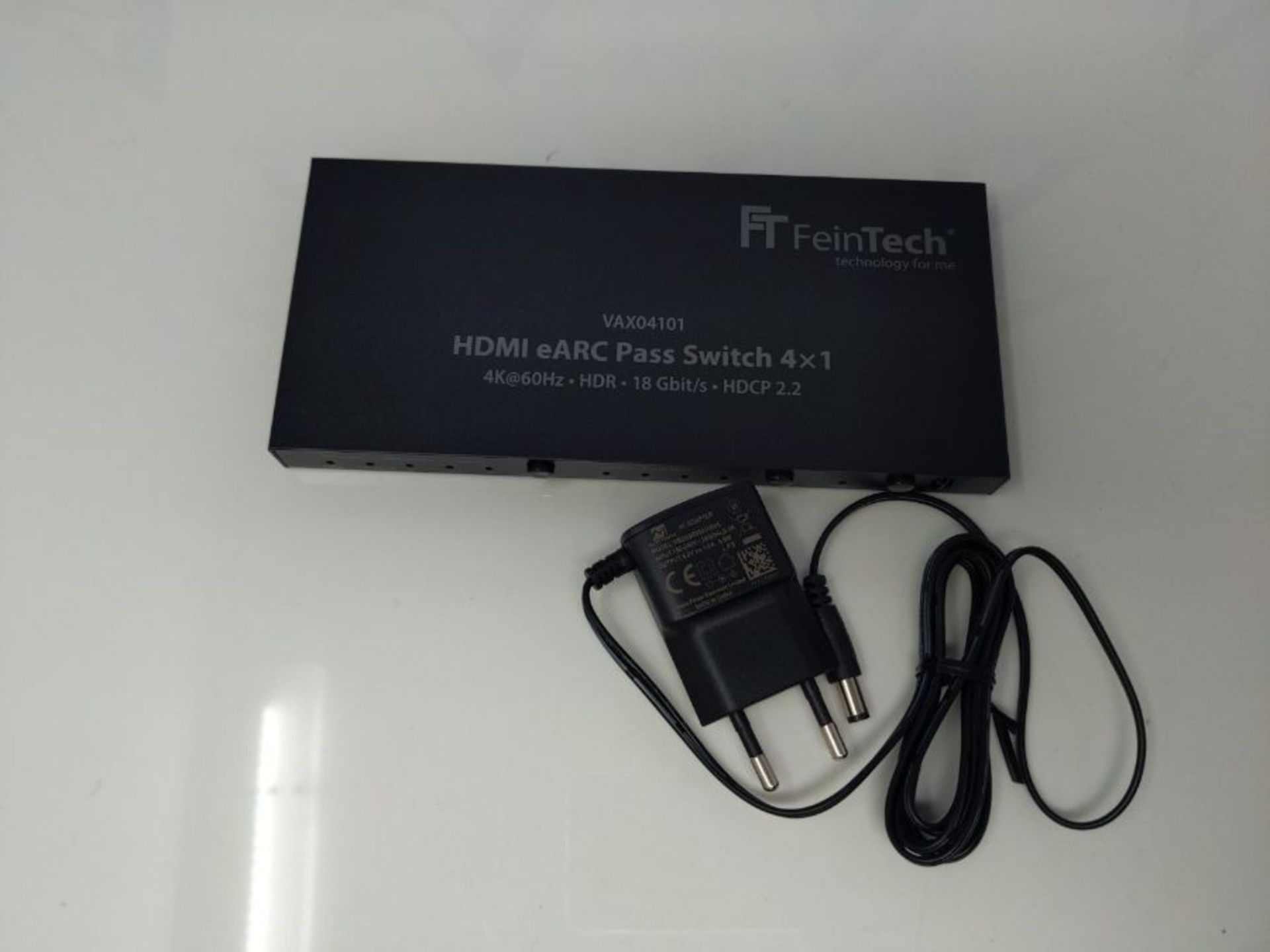 RRP £111.00 FeinTech VAX04101 HDMI eARC Pass Switch 4x1, fÃ¼r 3 HDMI-Quellen, Soundbar und TV Be - Image 2 of 2