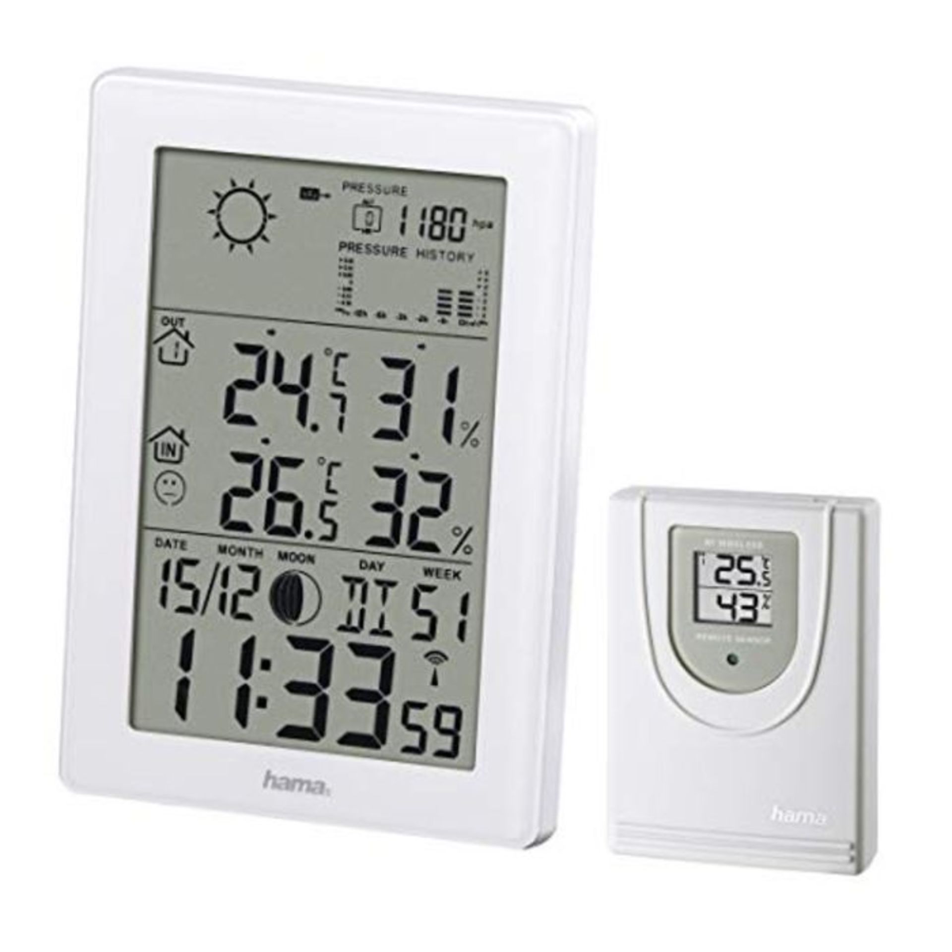 RRP £52.00 Hama EWS-3200 Weather Station | White | Indoor Barometer | Indoor Hygrometer | Indoor