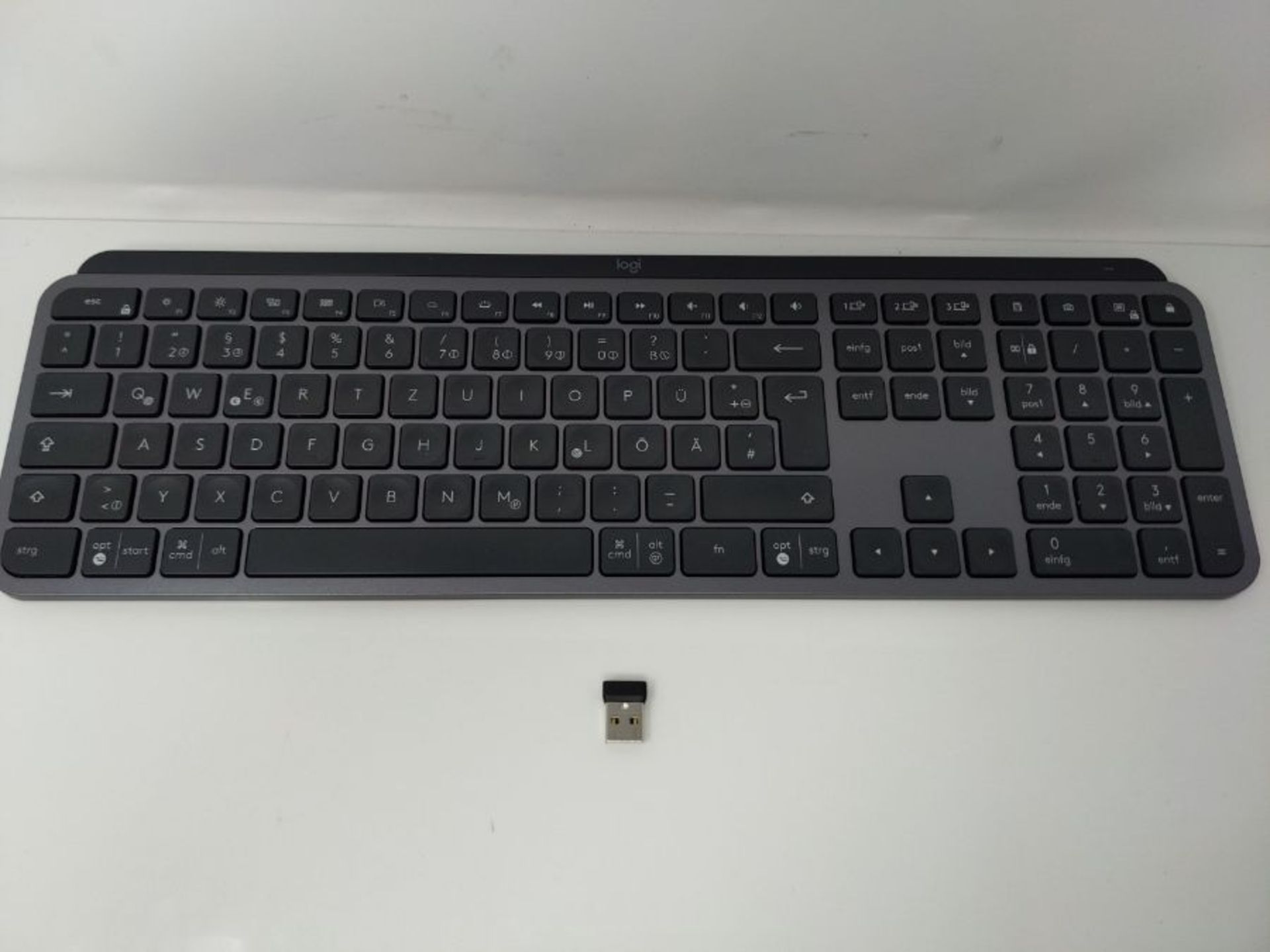 RRP £90.00 Logitech MX Keys Plus kabellose beleuchtete Tastatur mit Handballenauflage, Taktile Ta - Image 2 of 2