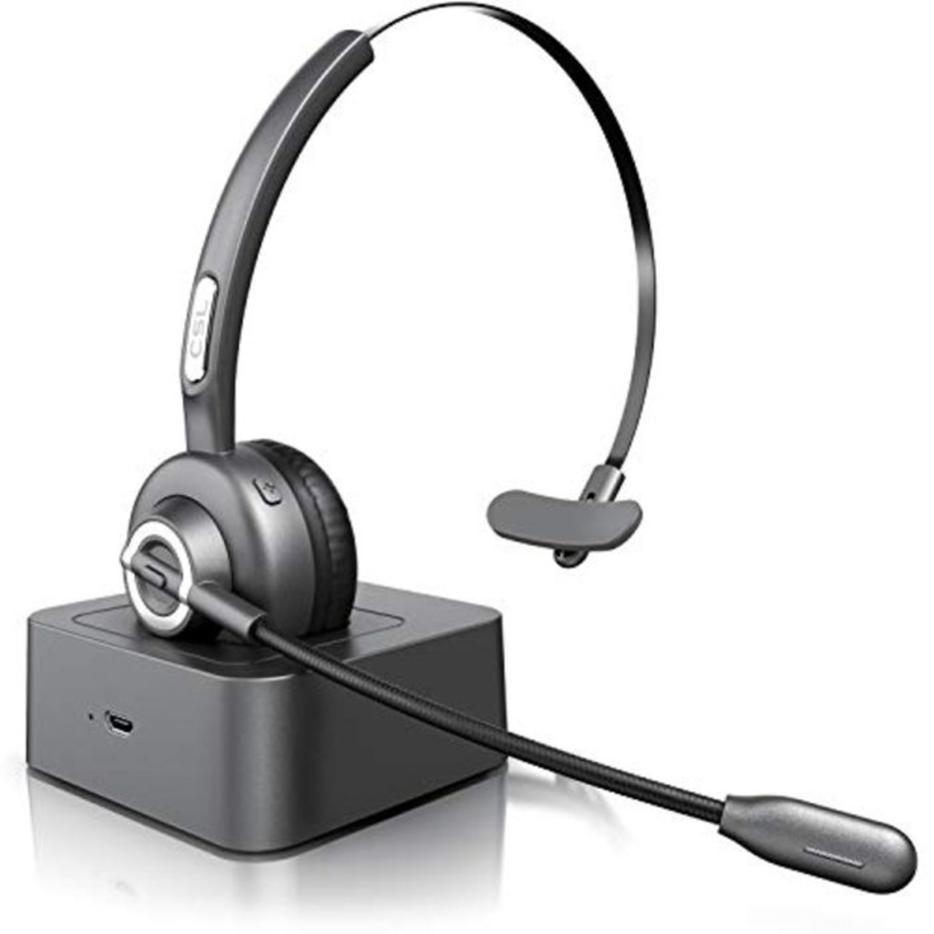 CSL - kabelloses Headset mit Ladestation - Mono Bluetooth Headset mit Mikrofon - USB L