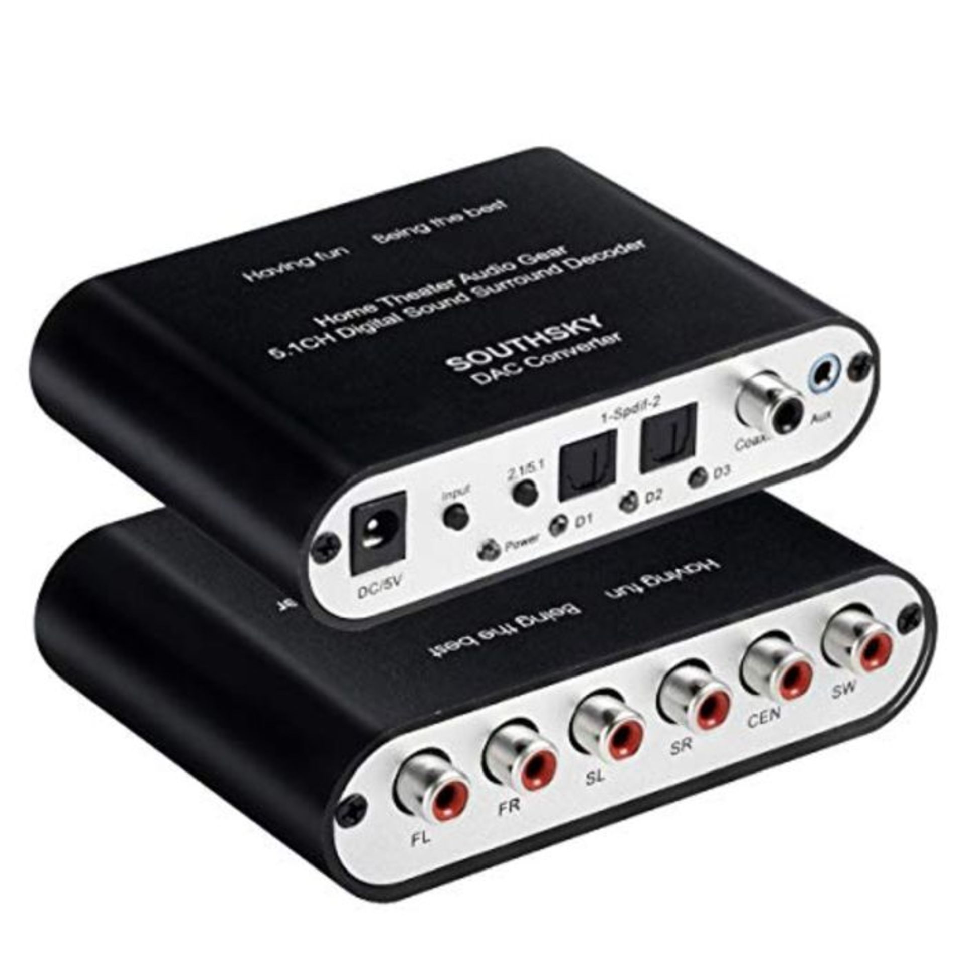 SOUTHSKY 5.1 digitaler Soundkonverter - Optisches/koaxiales SPDIF zu 5.1 CH analogem A